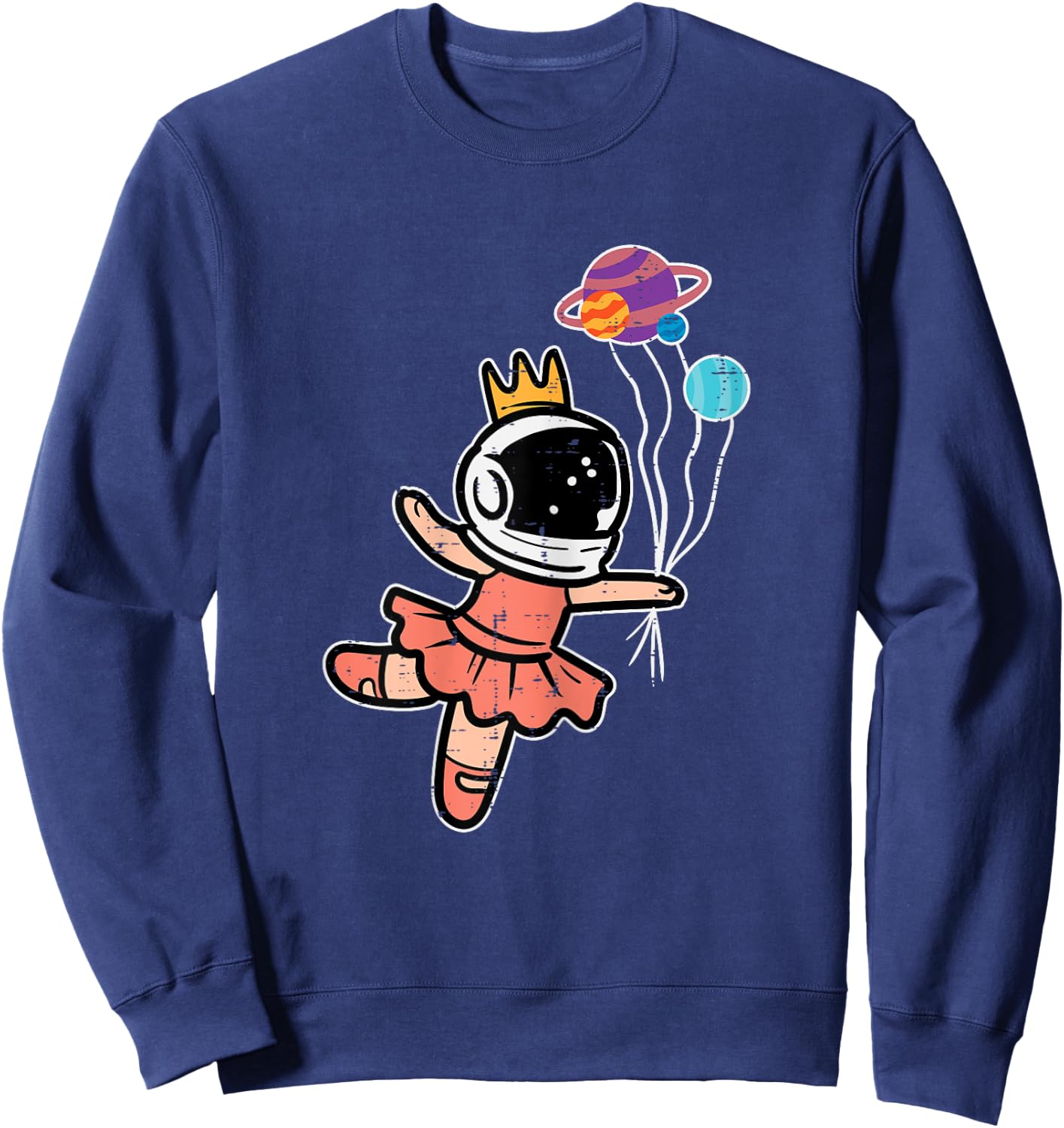 Astronaut Ballet Dancer Space Galaxy Girls Kids Youth Women Sweatshirt - Sweatshirt | Navy