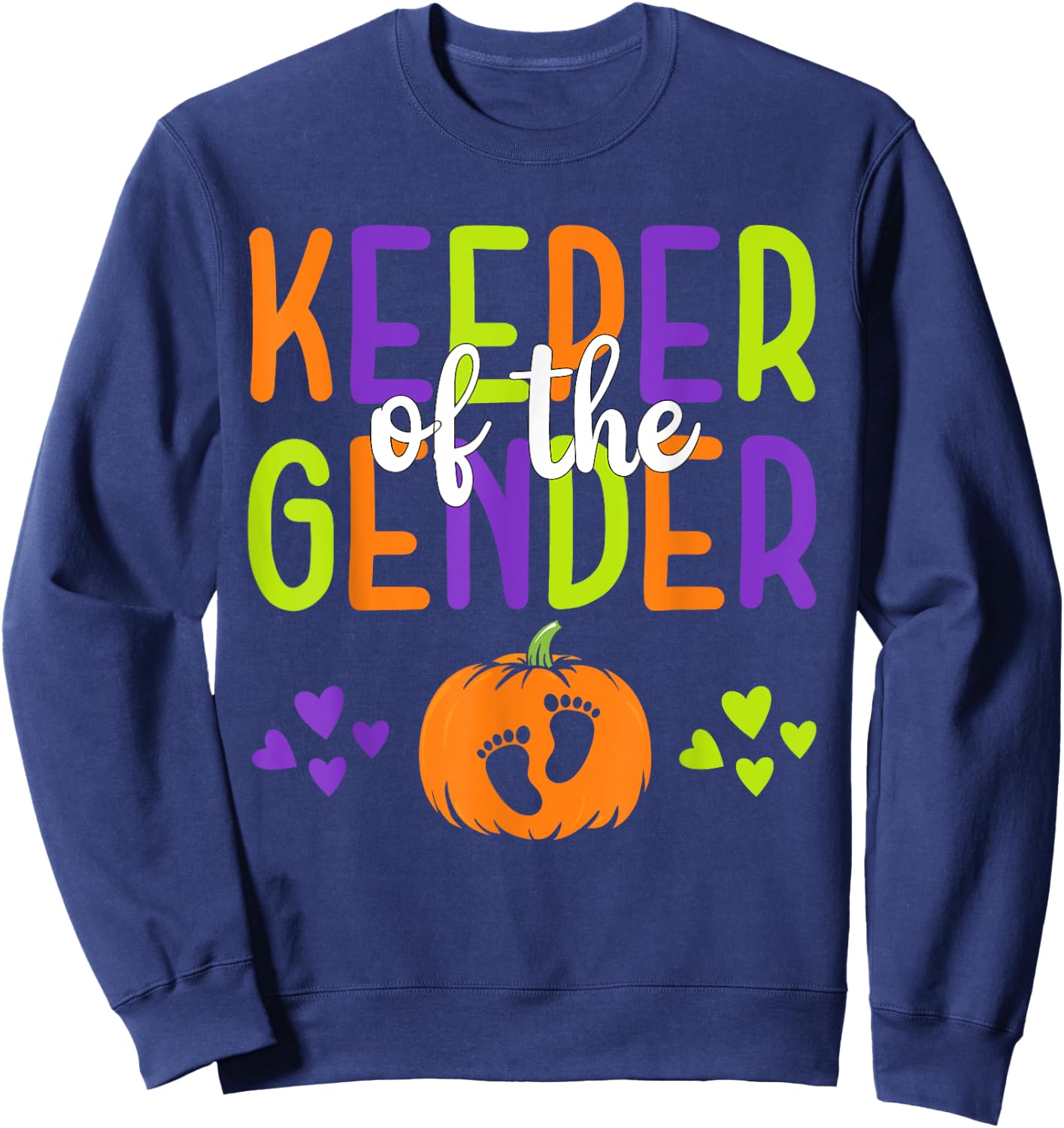 Keeper Of The Gender Reveal Halloween Pregnancy Announcement Sweatshirt - Sweatshirt | Navy