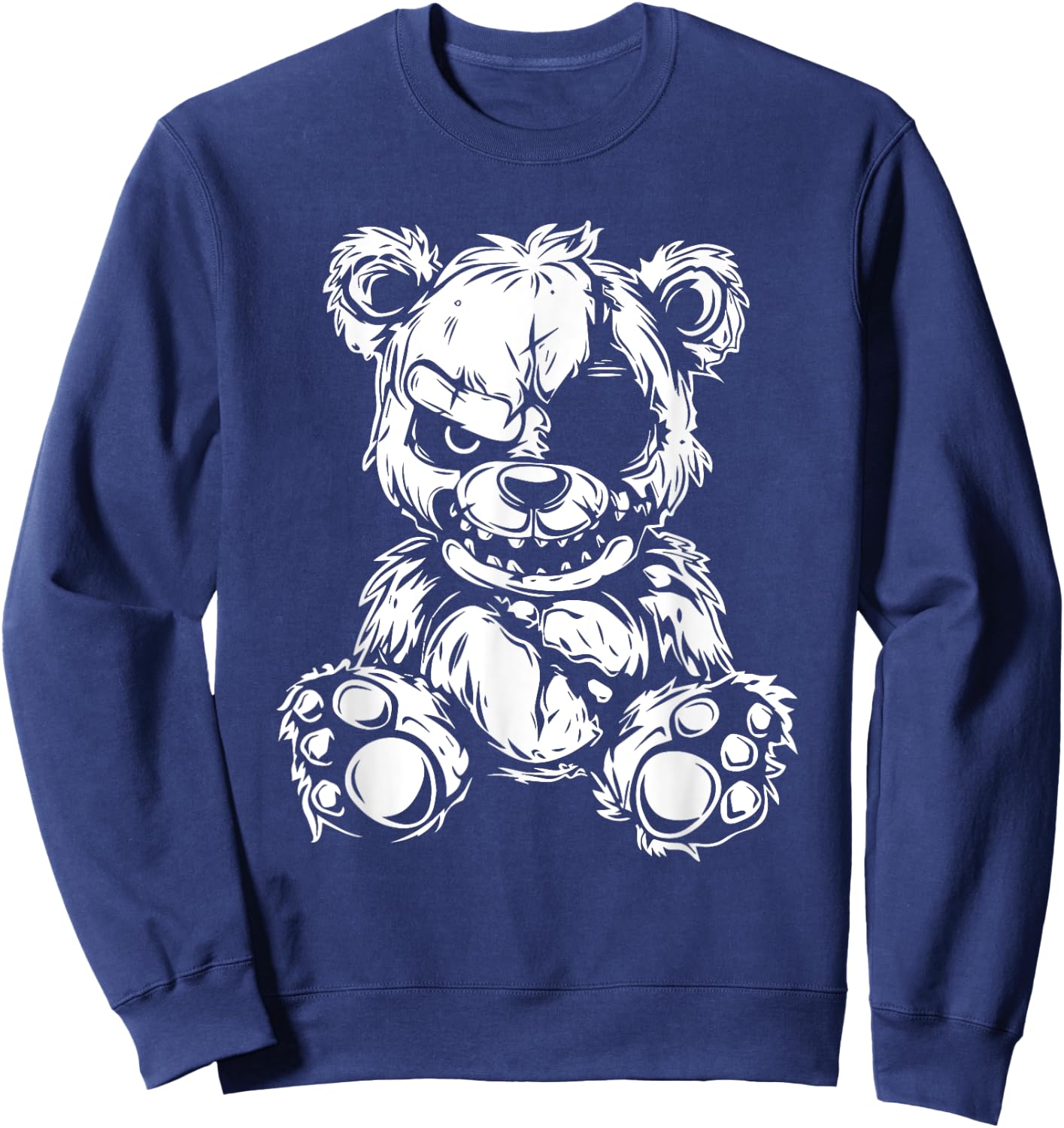 Horror Teddy Bear , Small, Black Sweatshirt - Sweatshirt | Navy