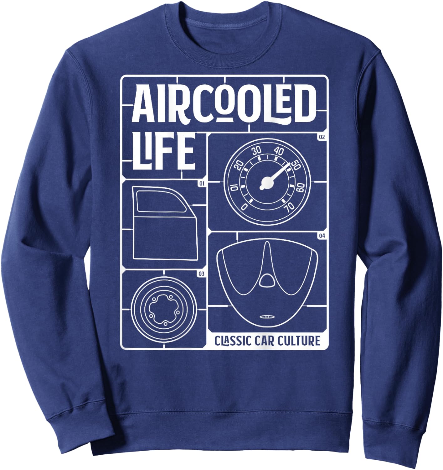 Aircooled Classic Car Parts vdub Air-cooled Life Sweatshirt - Sweatshirt | Navy