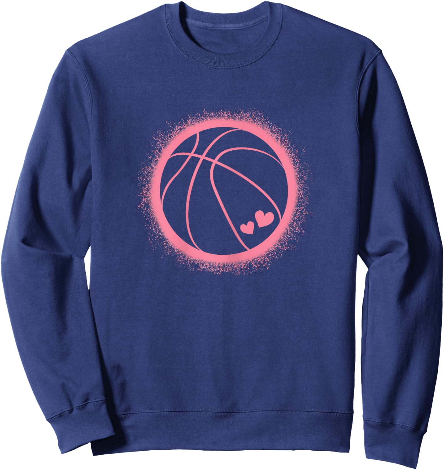 Cute Pink Basketball Lover Basketball Player Women Girls Sweatshirt - Sweatshirt | Navy