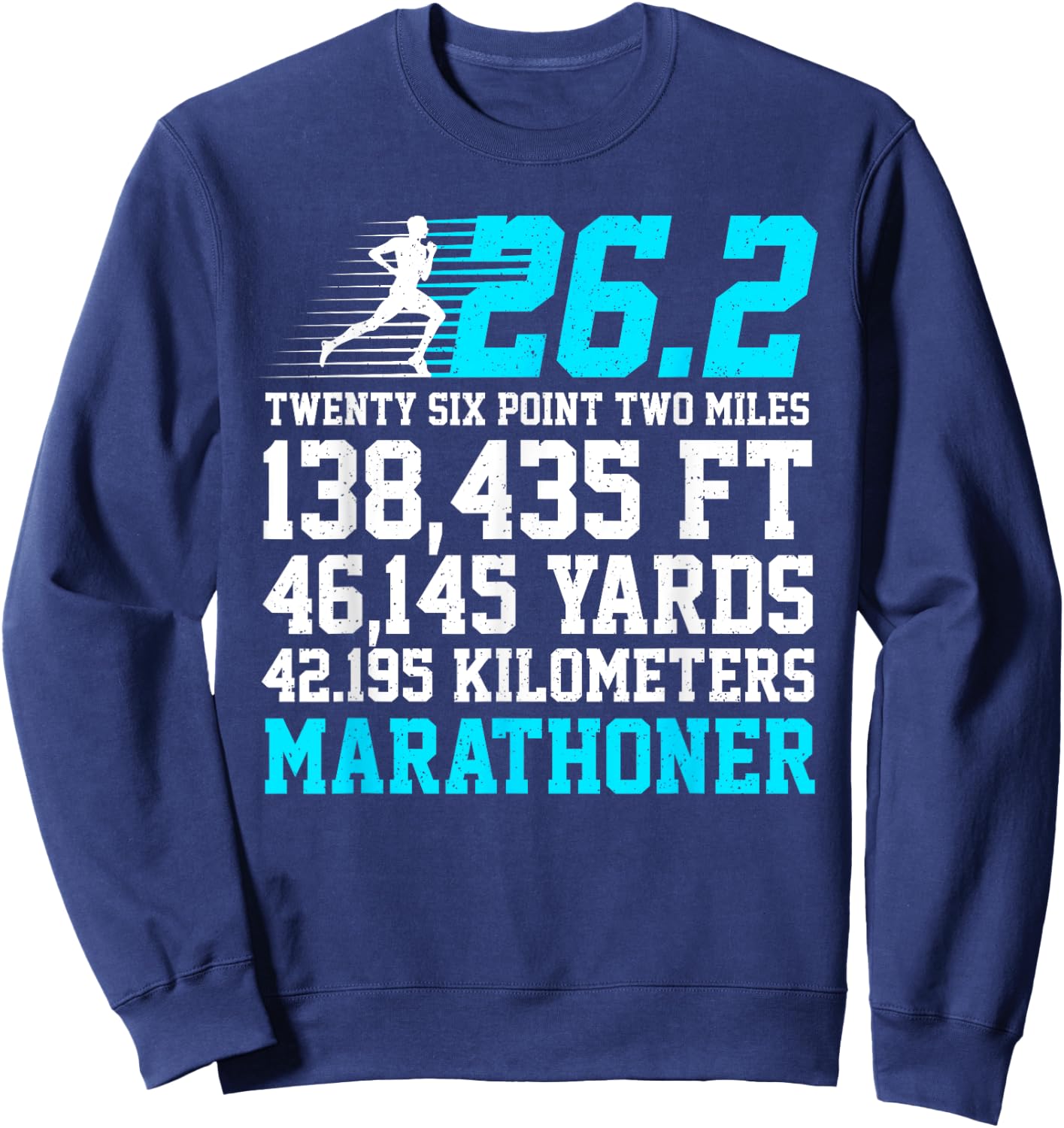 26.2 Marathon Runner Art Women Finisher Marathoner Sweatshirt - Sweatshirt | Navy