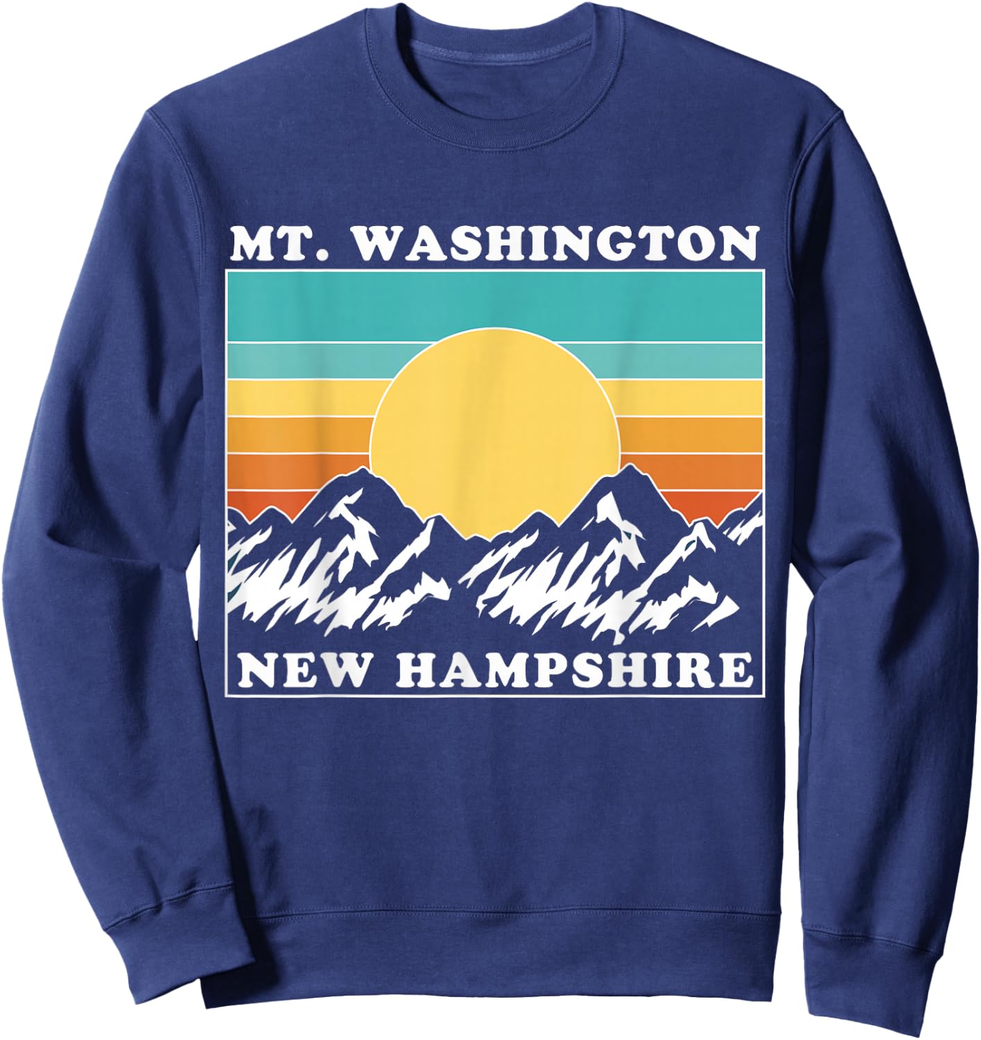 Mount Washington NH Vintage Sunset, Mt Washington Sweatshirt - Sweatshirt | Navy