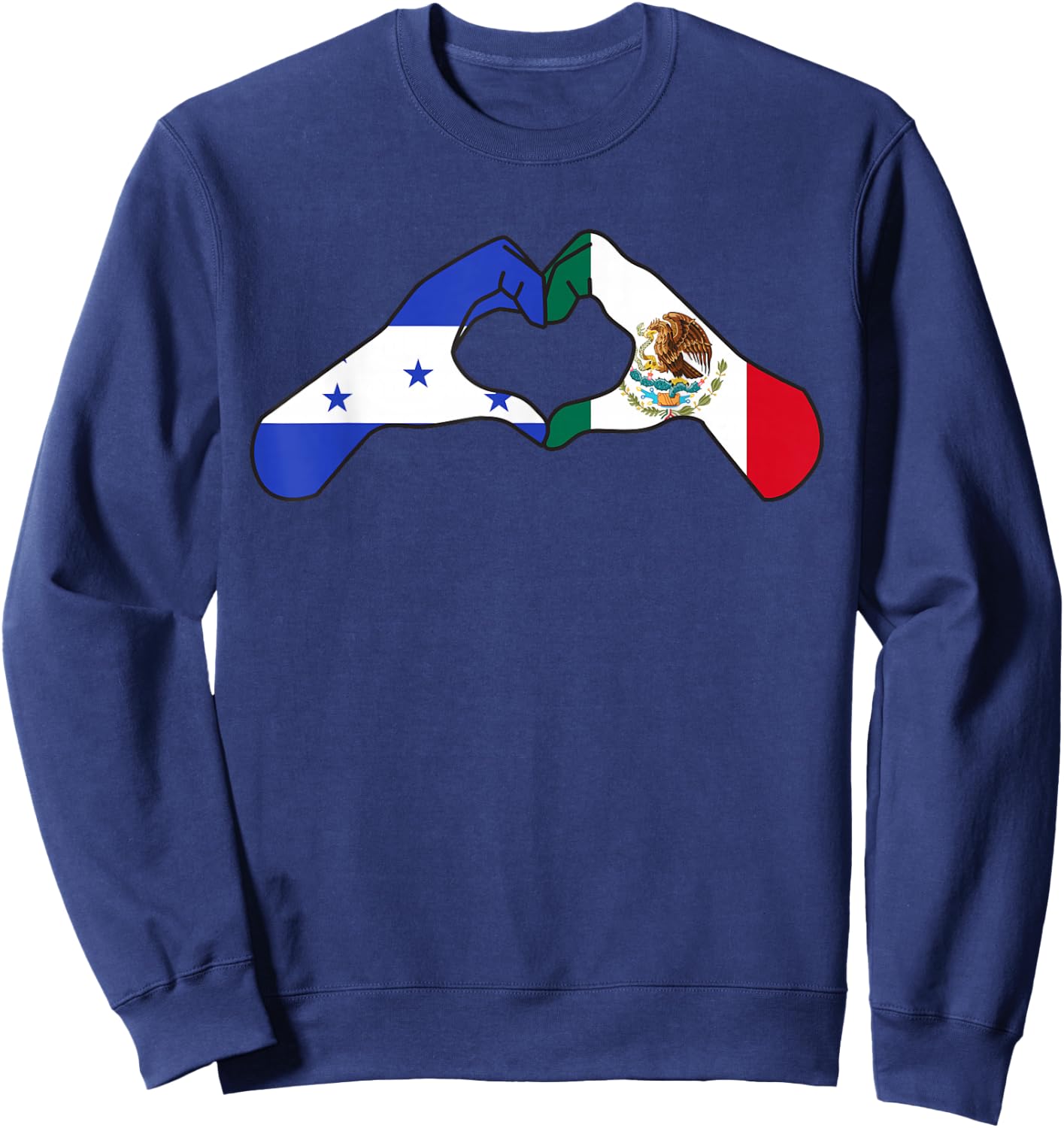 Honduras Mexico Honduran Heart Honduras Flag Sweatshirt - Sweatshirt | Navy