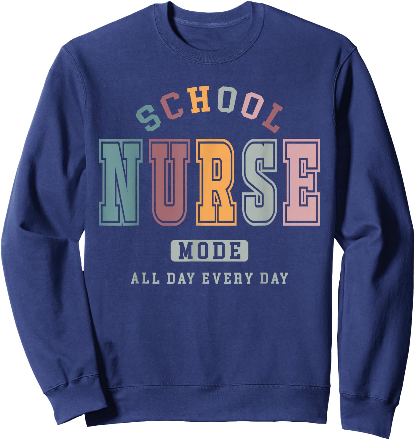 Vintage School Nurse Mode Nursing Life Appreciation Week Sweatshirt - Sweatshirt | Navy