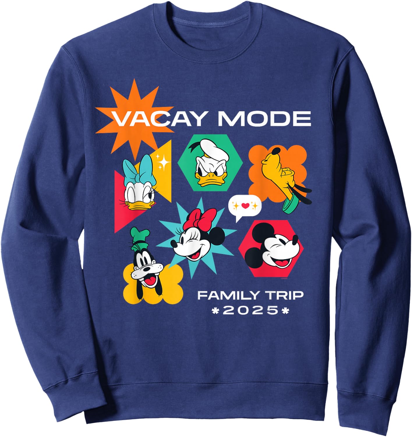 Disney Mickey & Friends Vacay Mode Family Trip Vacation 2025 Sweatshirt - Sweatshirt | Navy