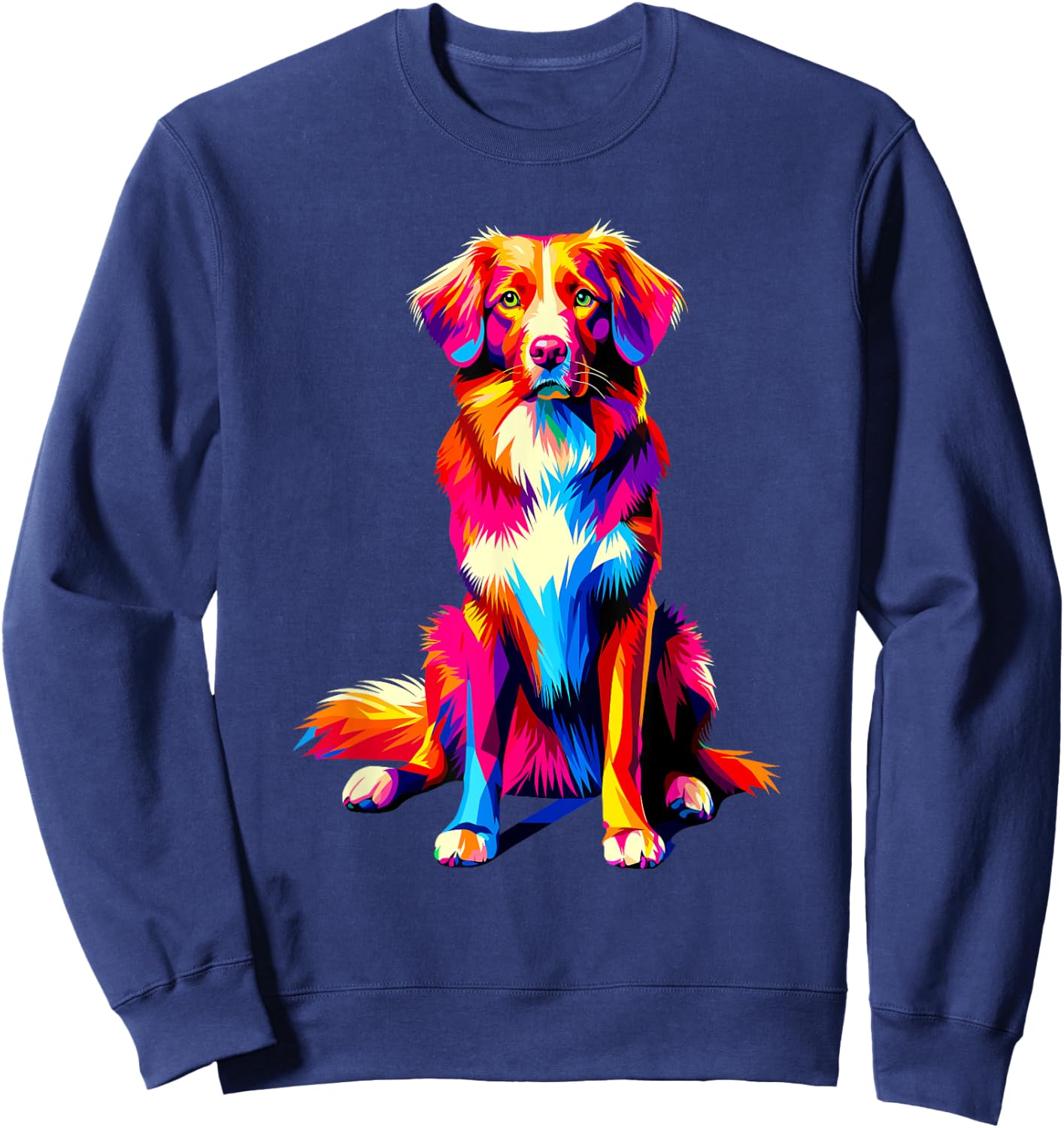 Colorful Pop Art Nova Scotia Duck Tolling Retriever Sweatshirt - Sweatshirt | Navy