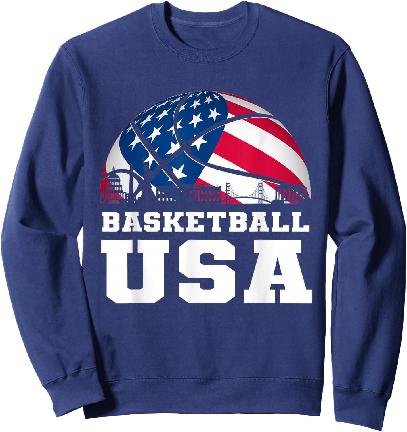 Basketball USA Support The Team USA Flag Dream Sweatshirt - Sweatshirt | Navy