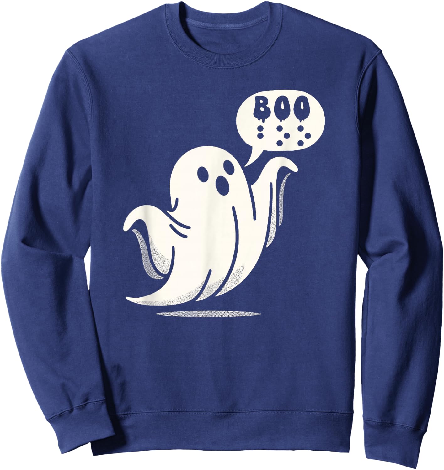Halloween Vibes Spooky Visually Impaired Teacher Boo Braille Sweatshirt - Sweatshirt | Navy