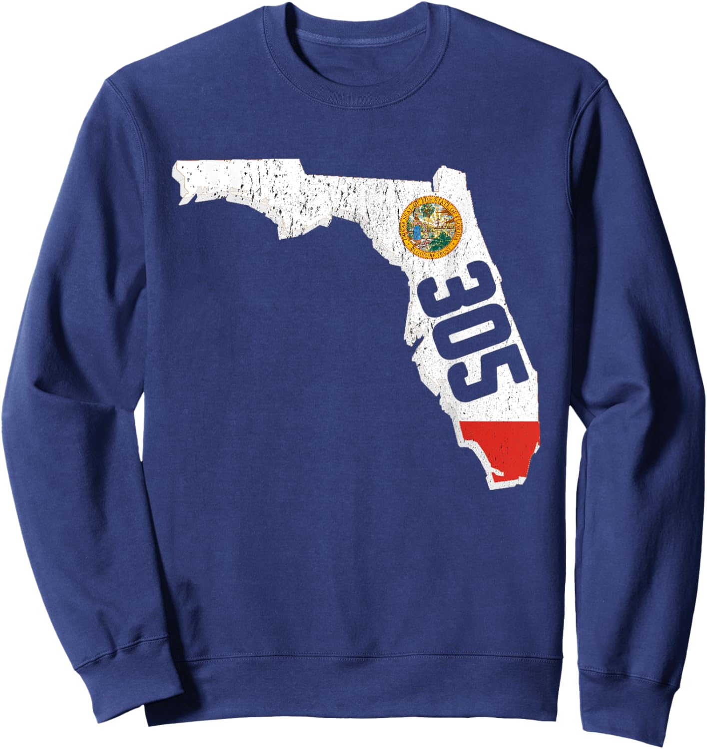 Miami Area Code 305 Florida Gift Sweatshirt - Sweatshirt | Navy