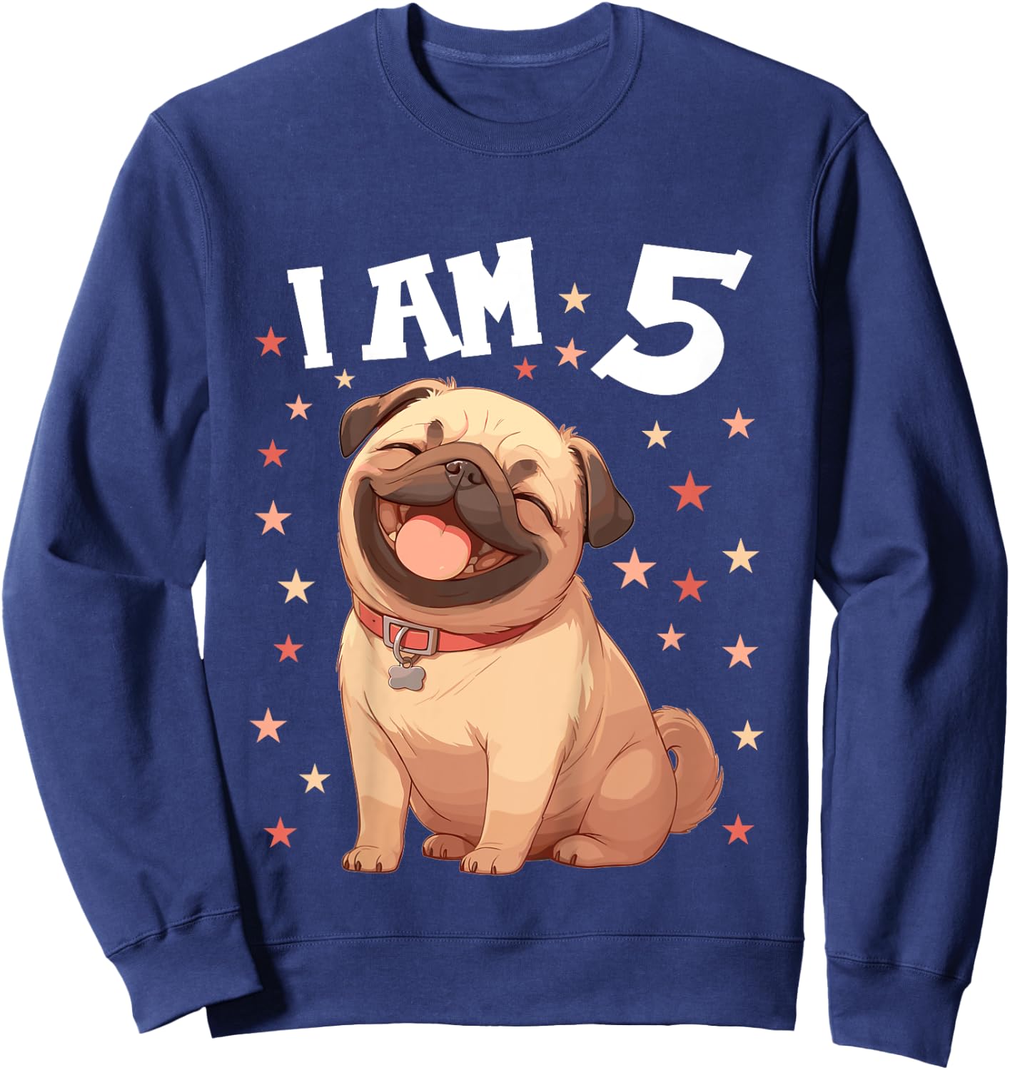 Kids 5 Years old 5th birthday Pugs Pug Sweatshirt - Sweatshirt | Navy