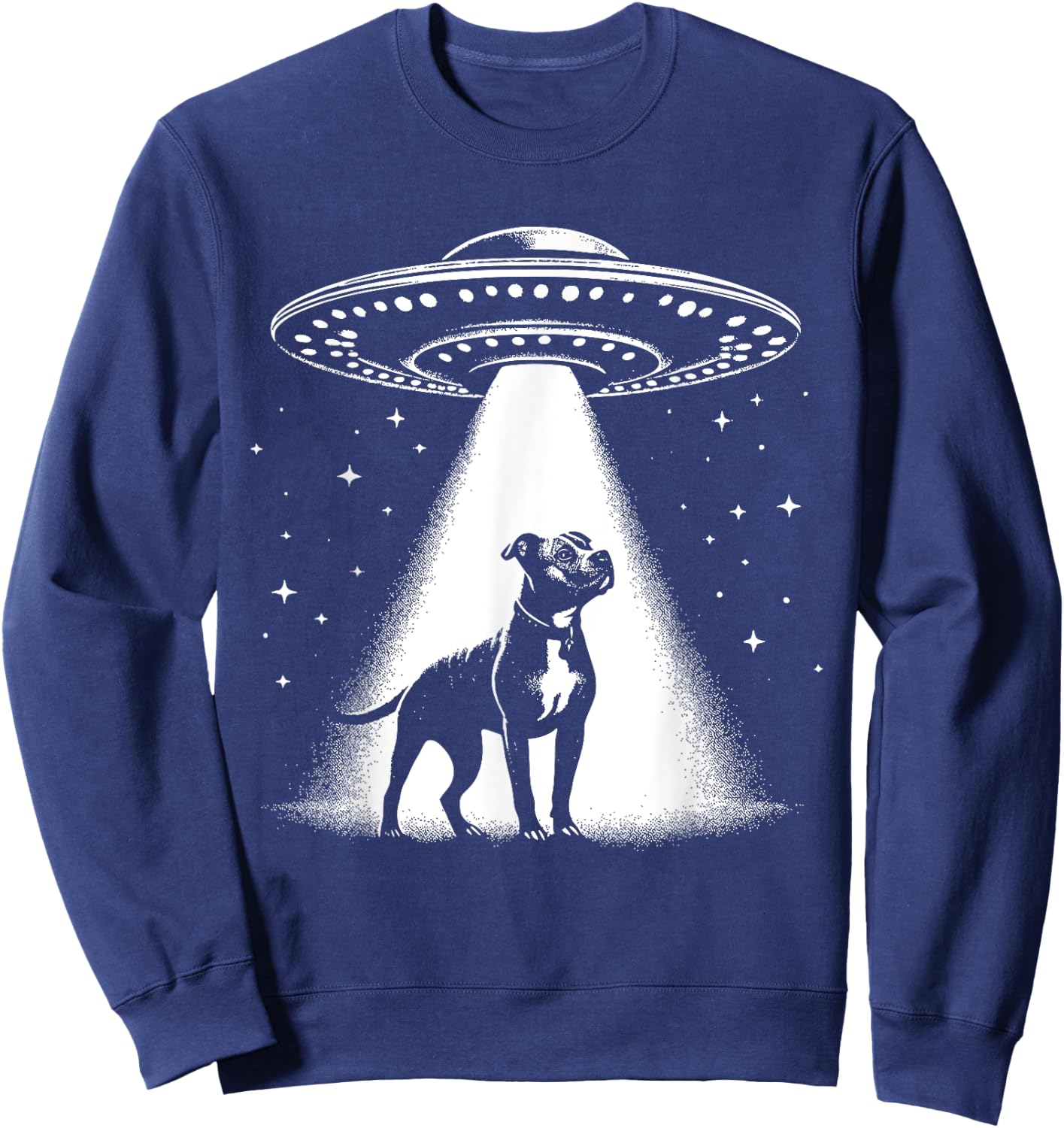 American Pit Bull Terrier Mom Dad Dog - Funny Alien UFO Sweatshirt - Sweatshirt | Navy
