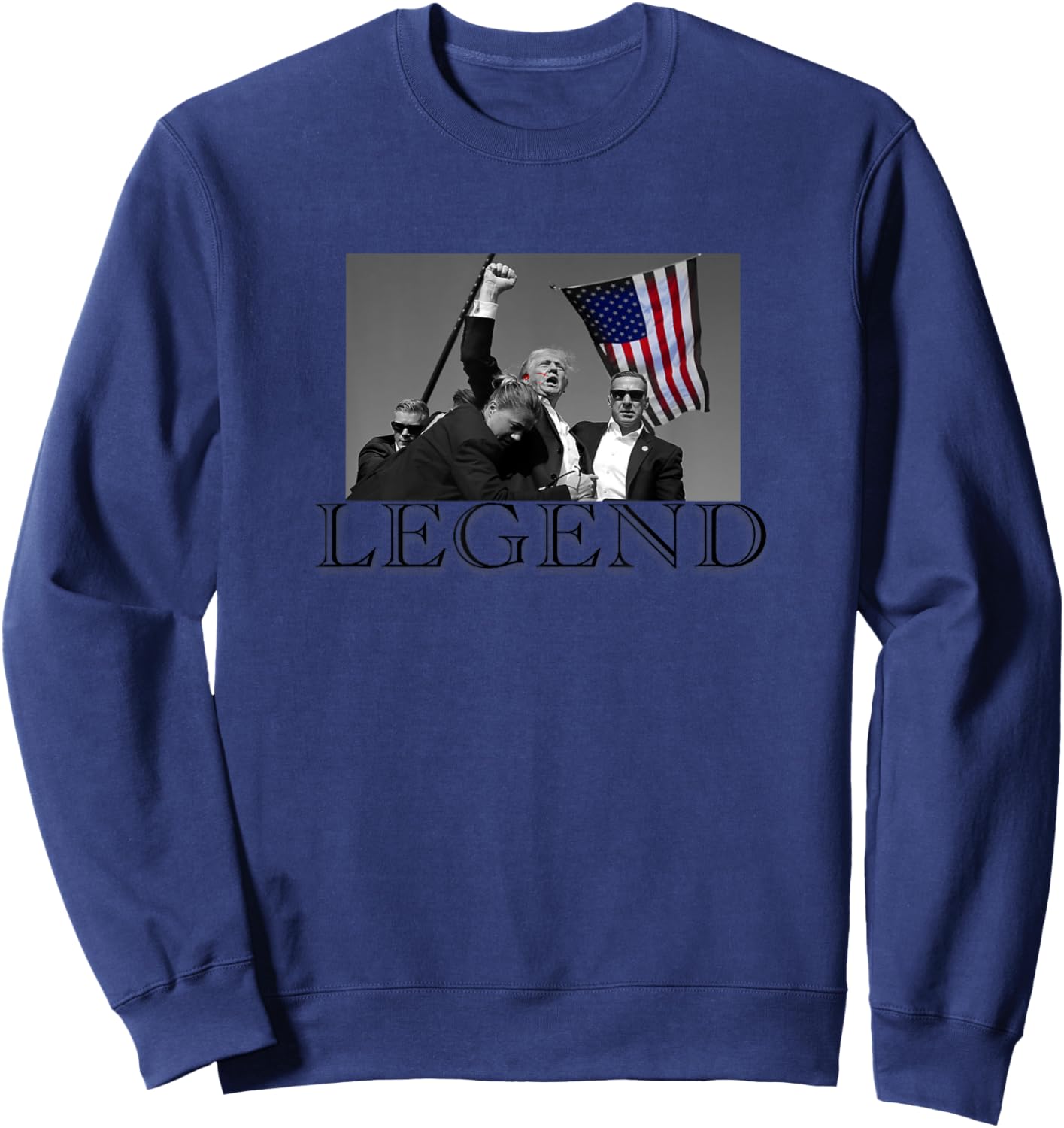 President Donald Trump 2024 Legend USA Patriotic Sweatshirt - Sweatshirt | Navy