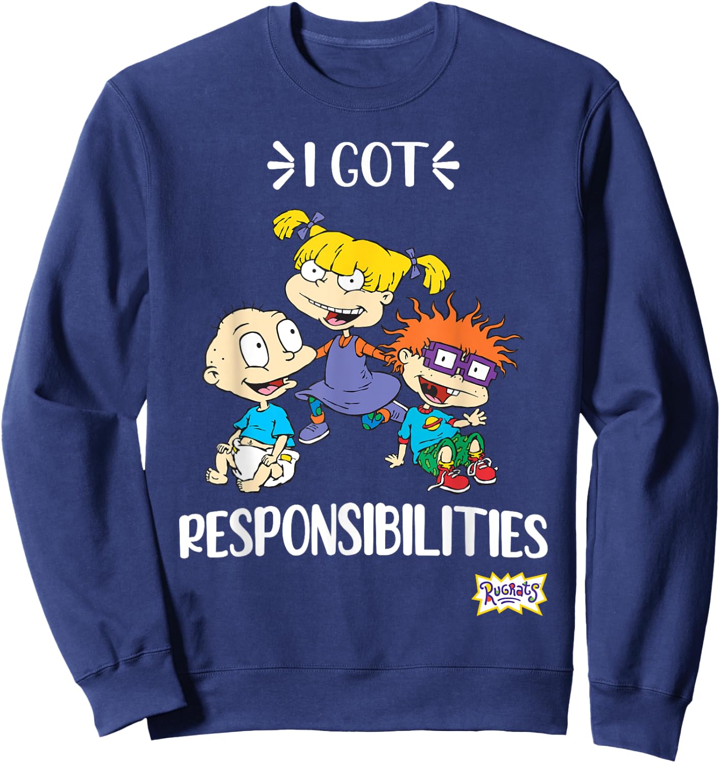Mademark x Rugrats - Funny Angelica Quote Rugrats Sweatshirt - Sweatshirt | Navy