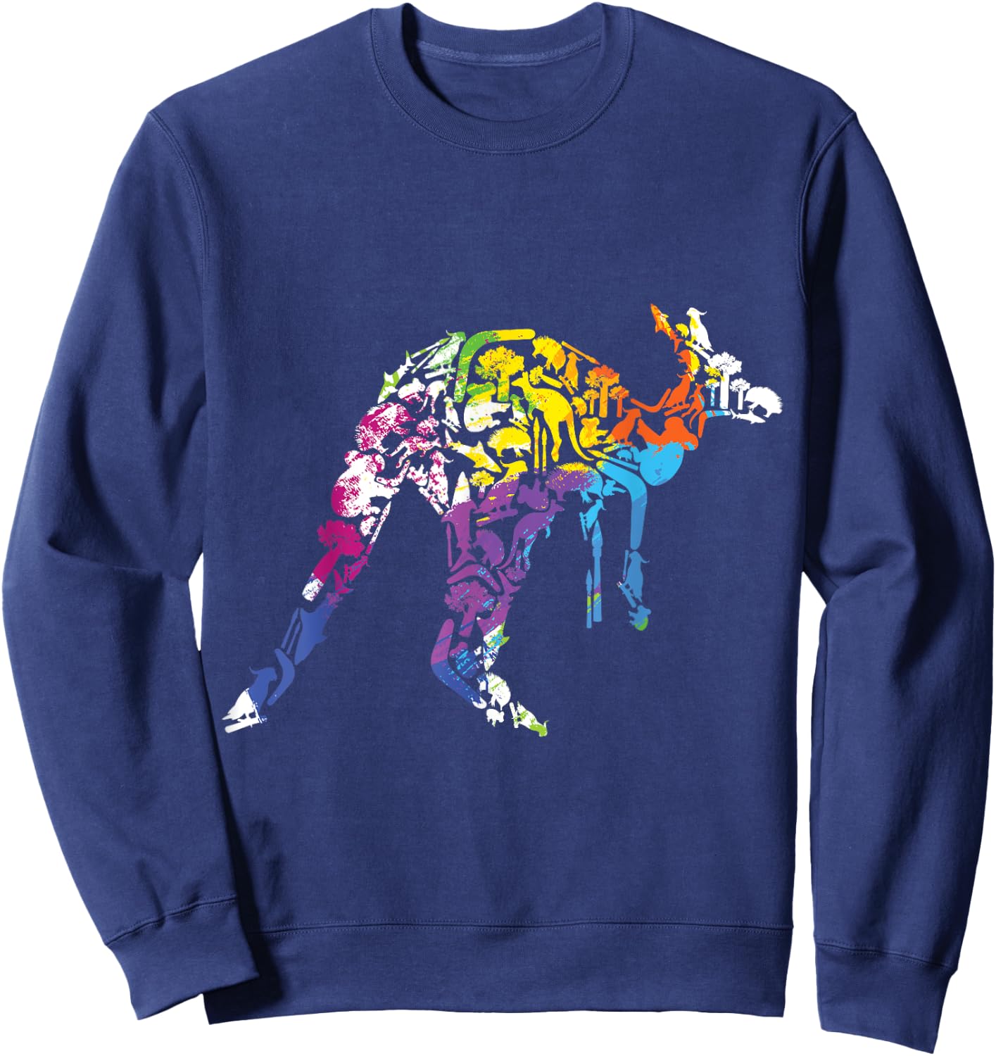 Nature Lovers Australia Wild Animals Kangaroo Sweatshirt - Sweatshirt | Navy