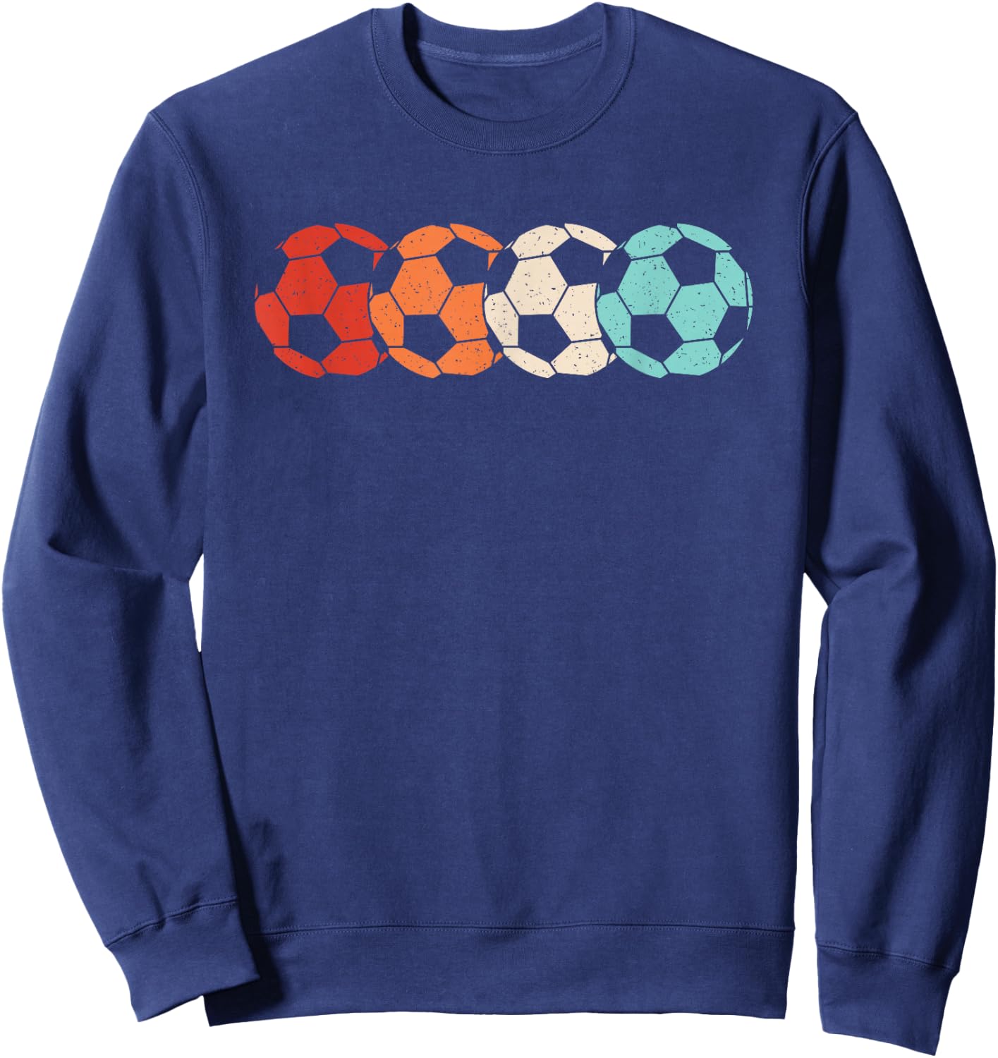 Retro Soccer Ball Vintage Soccer Player Men Women Kids Sweatshirt - Sweatshirt | Navy