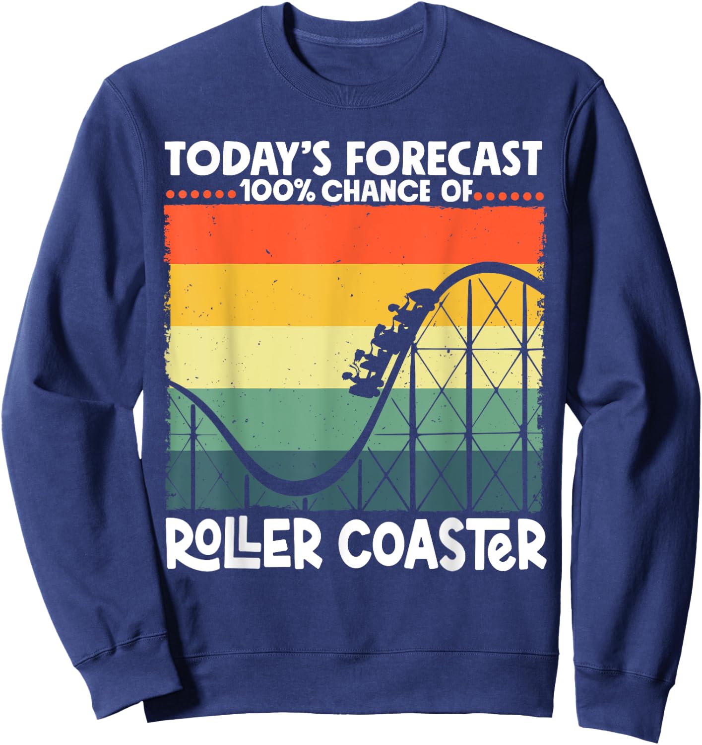 Funny RollerCoaster Vintage Amusement Park Sweatshirt - Sweatshirt | Navy