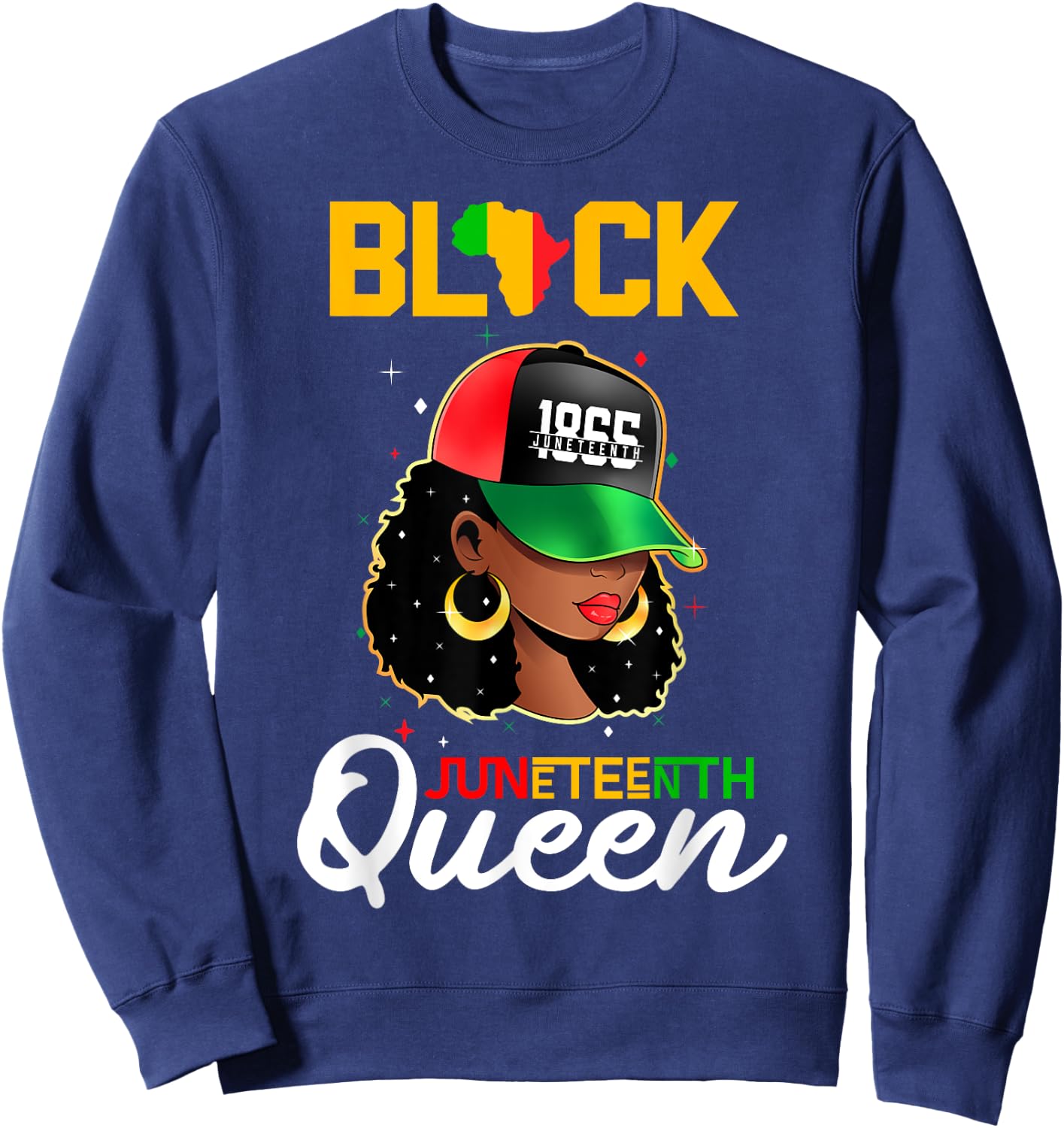 1865 Juneteenth Black Queen Sweatshirt - Sweatshirt | Navy