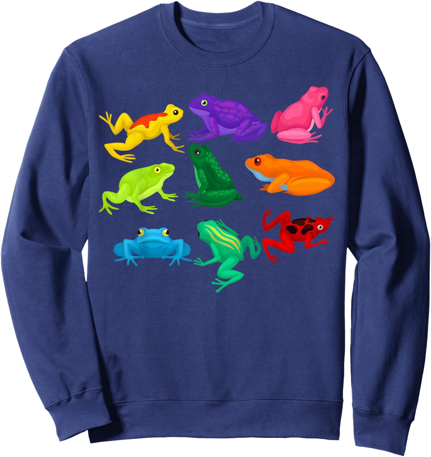 Poison Dart Frogs Amphibians Exotic Animal Colored Frogs Sweatshirt - Sweatshirt | Navy