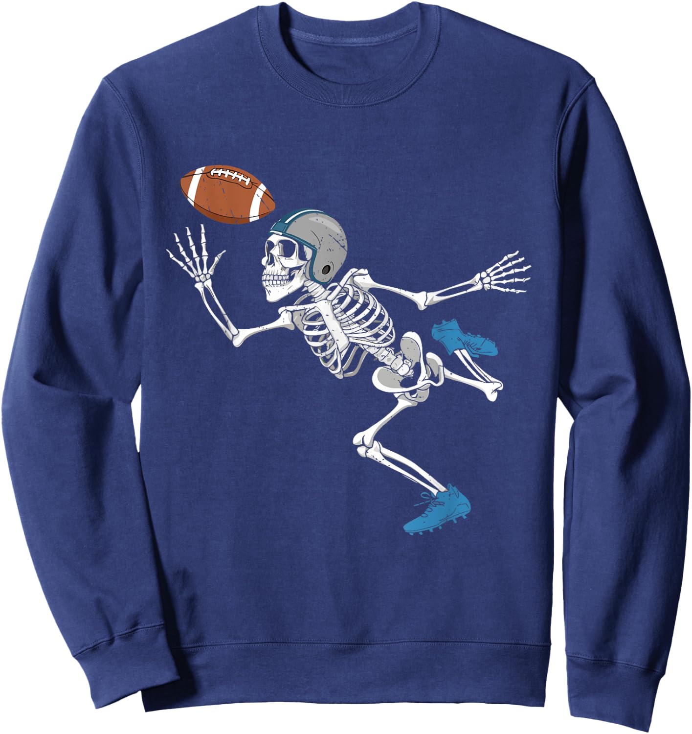Football Skeleton Halloween Player Catcher Boys Kids Sweatshirt - Sweatshirt | Navy