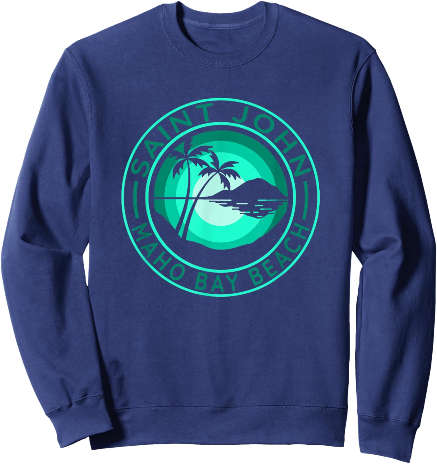 St. John - Maho Bay - Tropical Beach Scene Sweatshirt - Sweatshirt | Navy