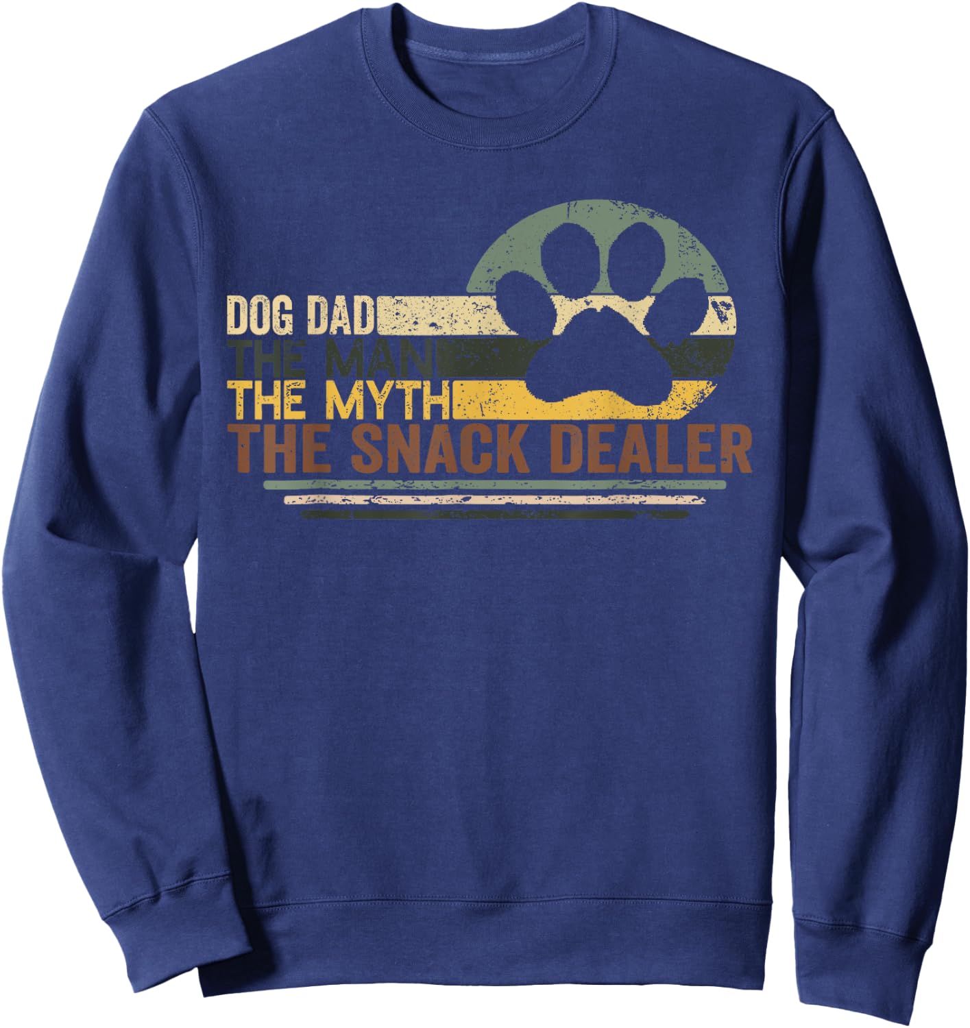 Vintage Dog Dad The Man The Myth Snack Dealer Father Day Sweatshirt - Sweatshirt | Navy