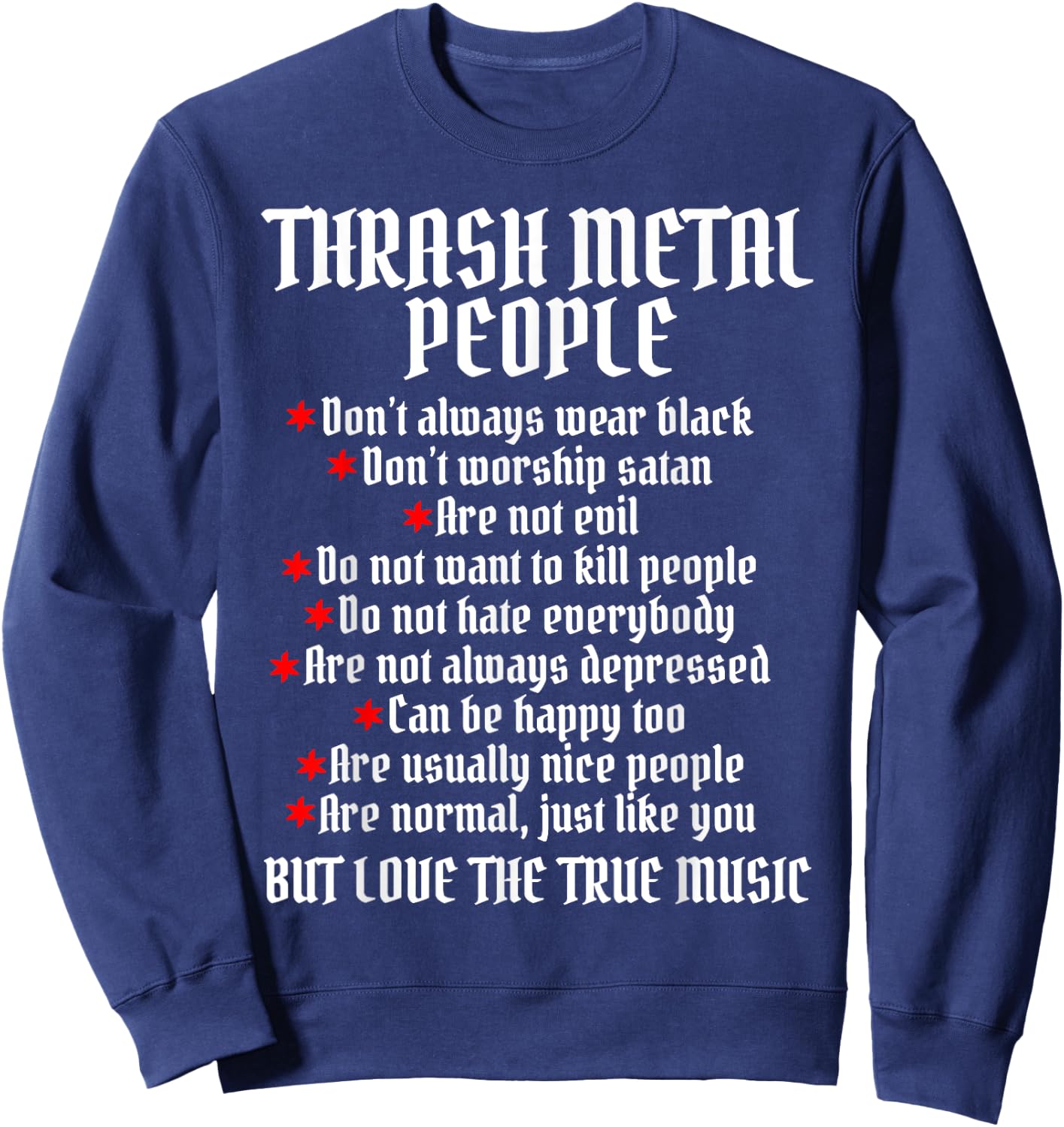 Thrash Metal Concert Band Music Genre Thrash Metal Sweatshirt - Sweatshirt | Navy