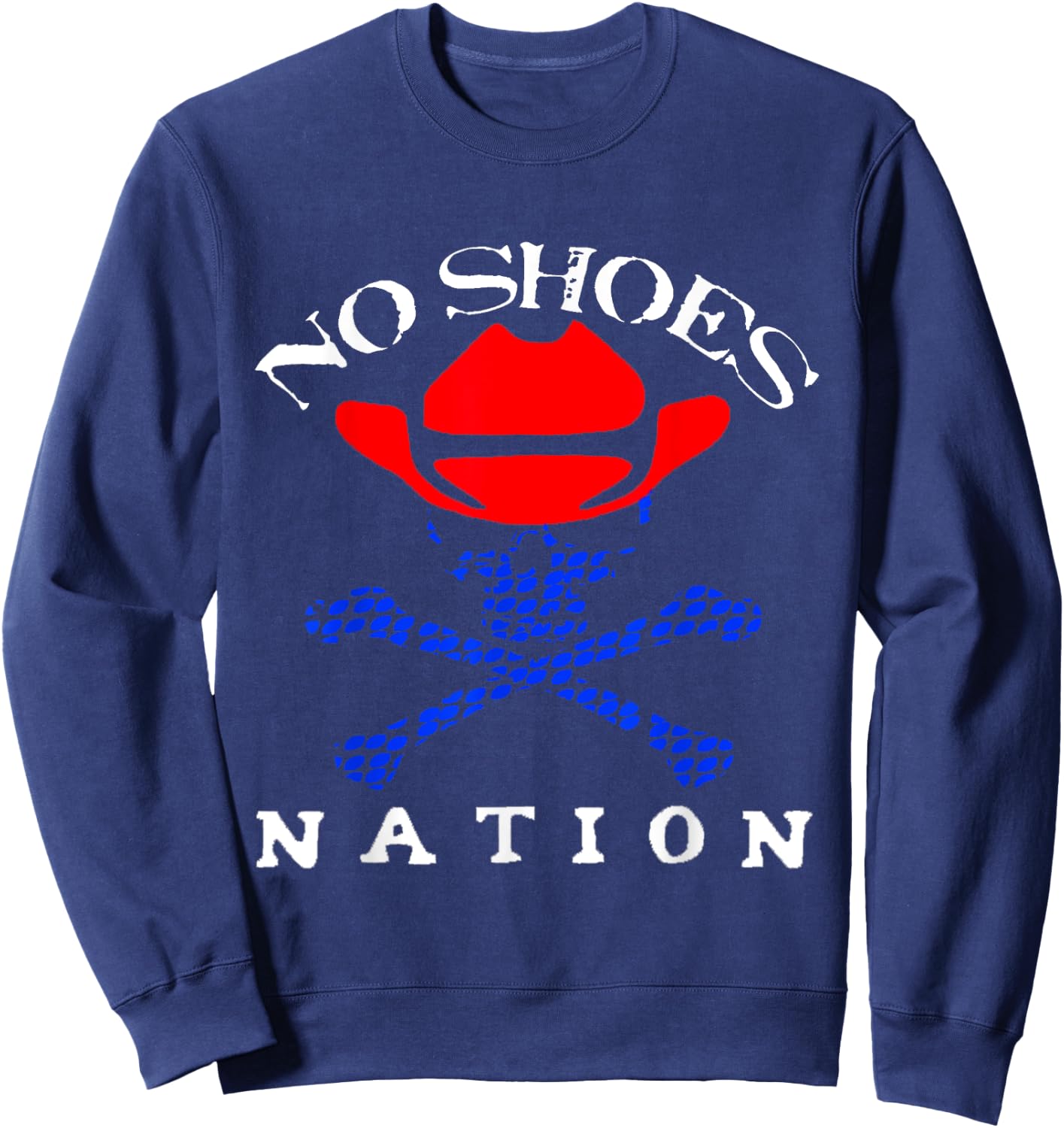 Funny Sayings Shoes,No Shoes No Nation Gifts Sweatshirt - Sweatshirt | Navy