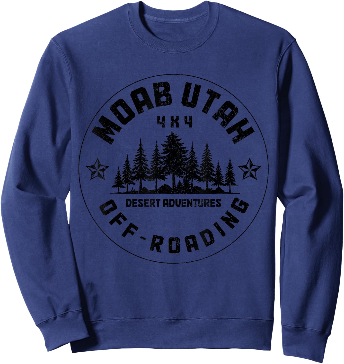 Moab Utah Off Roading 4x4 Vintage Off-Road Sweatshirt - Sweatshirt | Navy
