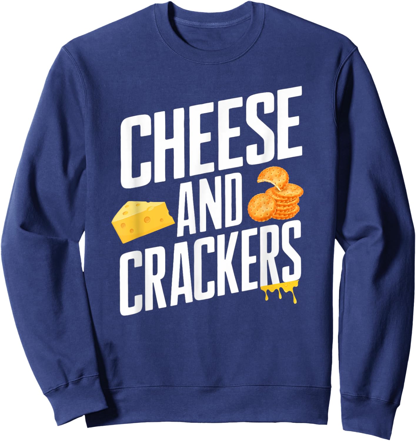 Vintage Crackers and Cheese Halloween Couple Design Sweatshirt - Sweatshirt | Navy
