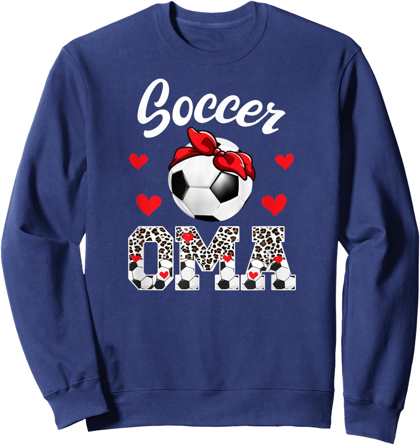 Soccer Oma Leopard Grandma Oma Of A Soccer Player Oma Sweatshirt - Sweatshirt | Navy