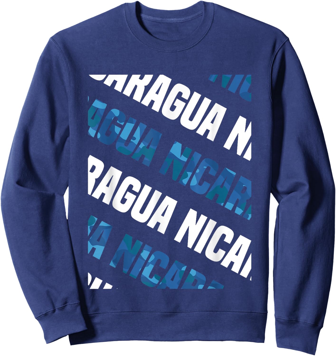 Nicaragua Camo Pattern Blue Camouflage Sweatshirt - Sweatshirt | Navy
