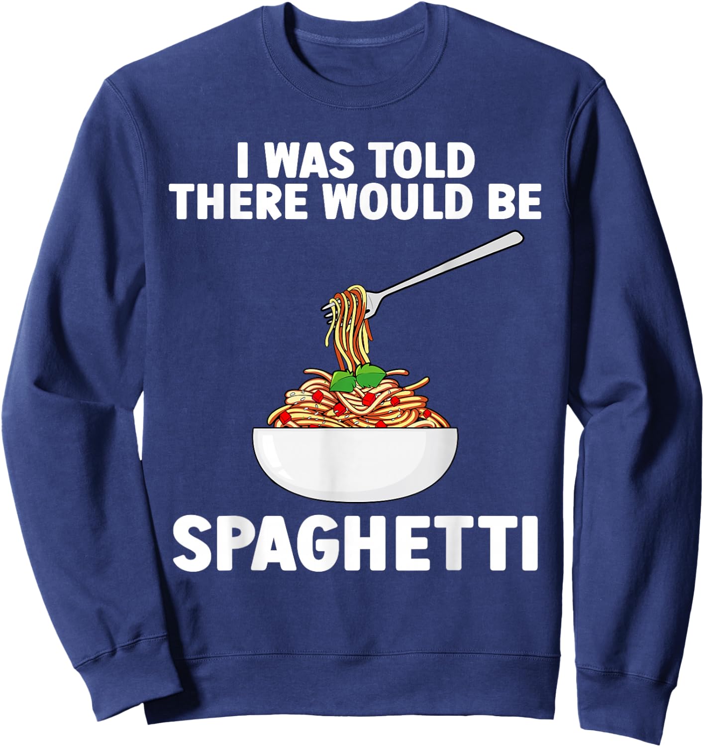 Cool Spaghetti Art Women Italian Foodie Pasta Lover Sweatshirt - Sweatshirt | Navy