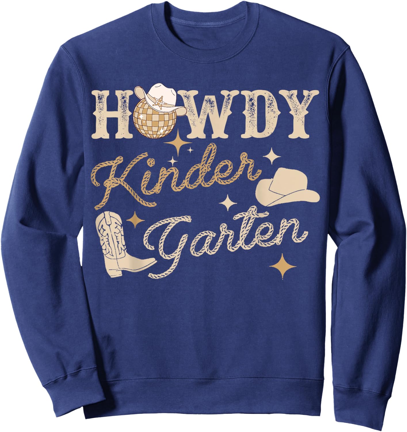 Howdy Kindergarten Teacher Rodeo Country Western Cowgirl , Small, Grey Sweatshirt - Sweatshirt | Navy