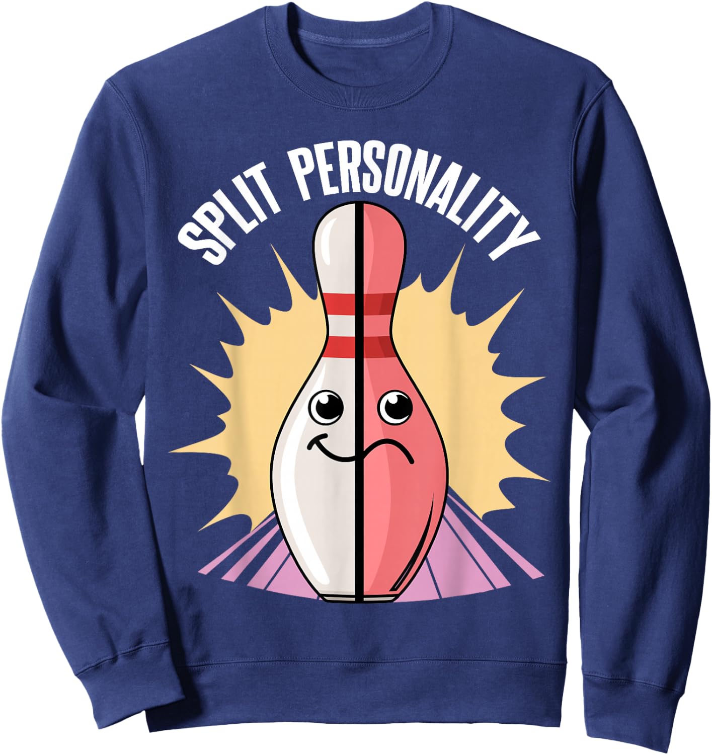 Split Personality Bowling Pin Sweatshirt - Sweatshirt | Navy