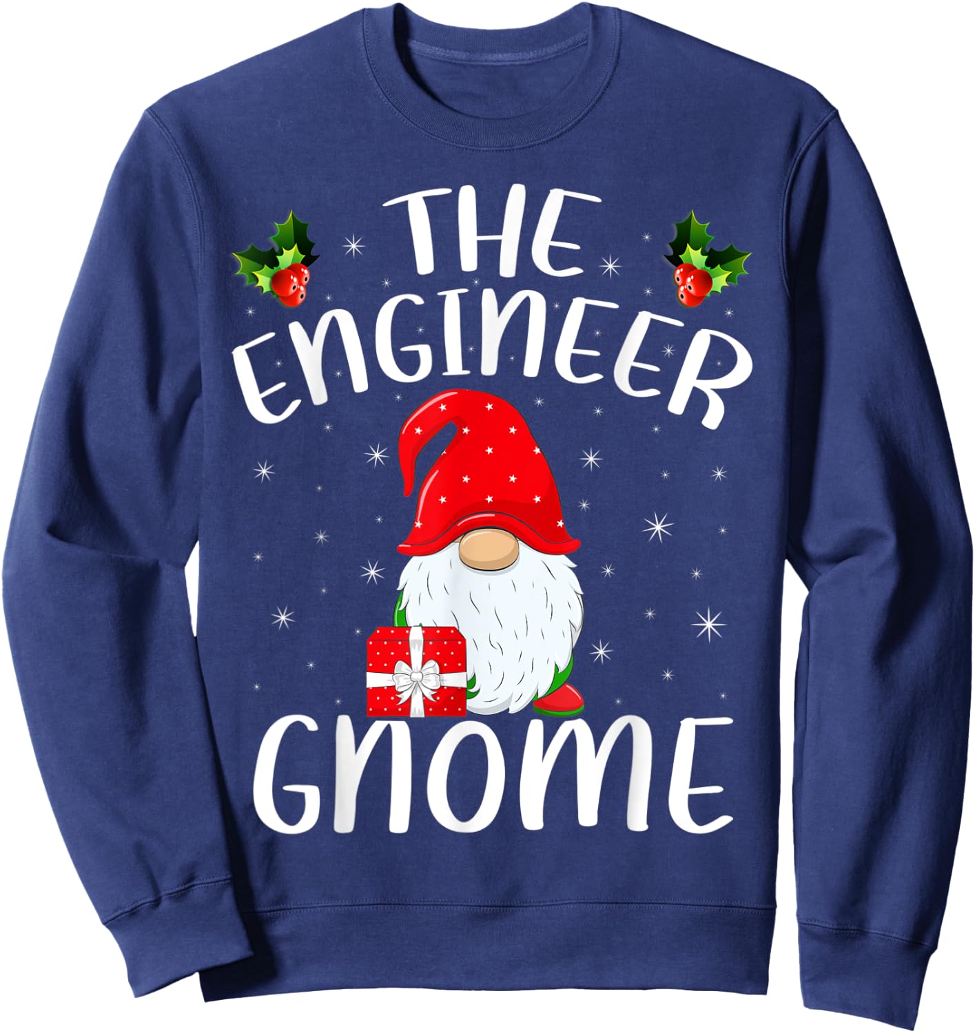 Matching Family Group Christmas The Engineer Gnome Sweatshirt - Sweatshirt | Navy
