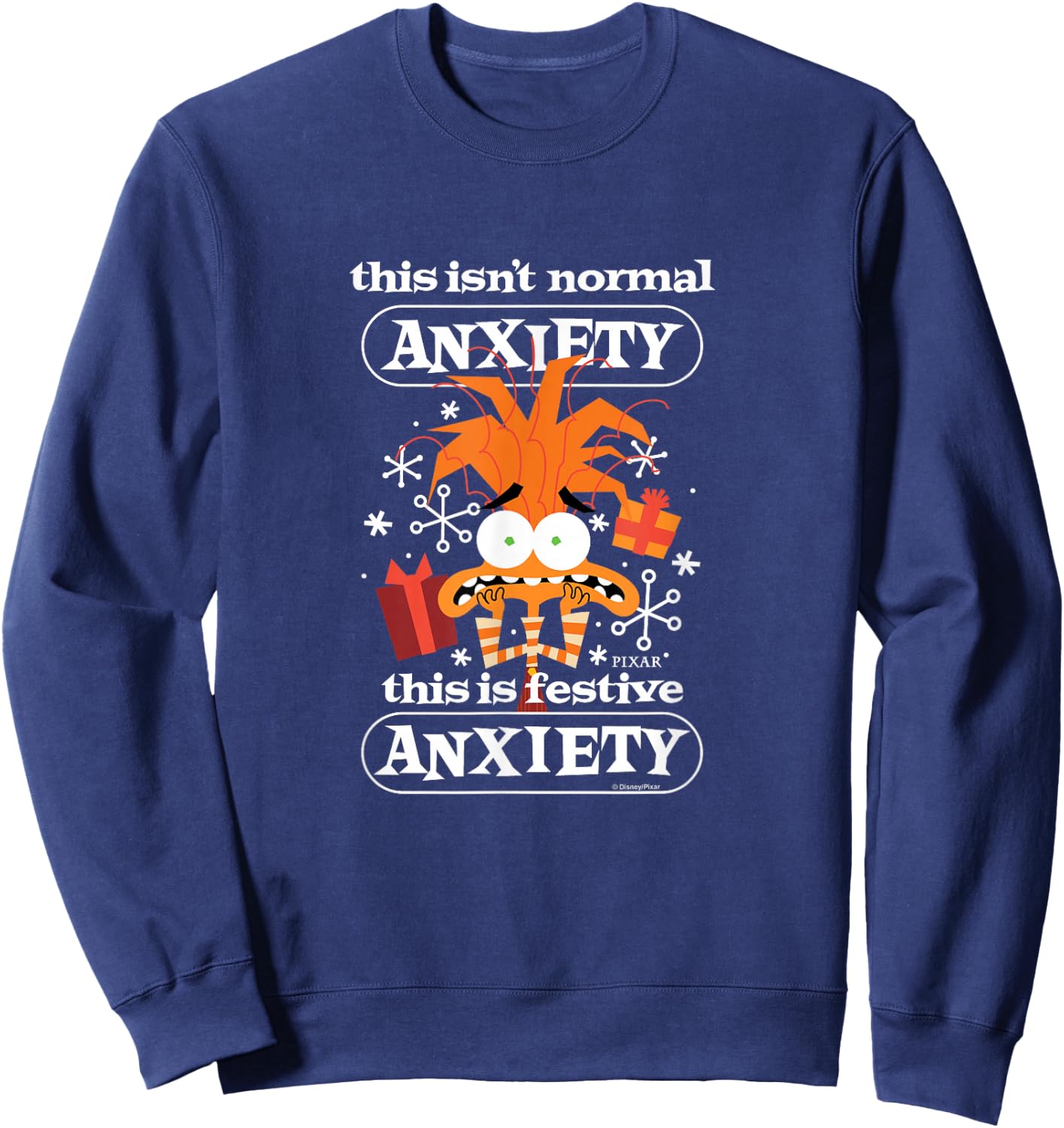 Inside Out 2 - Anxiety Festive Christmas Sweatshirt - Sweatshirt | Navy