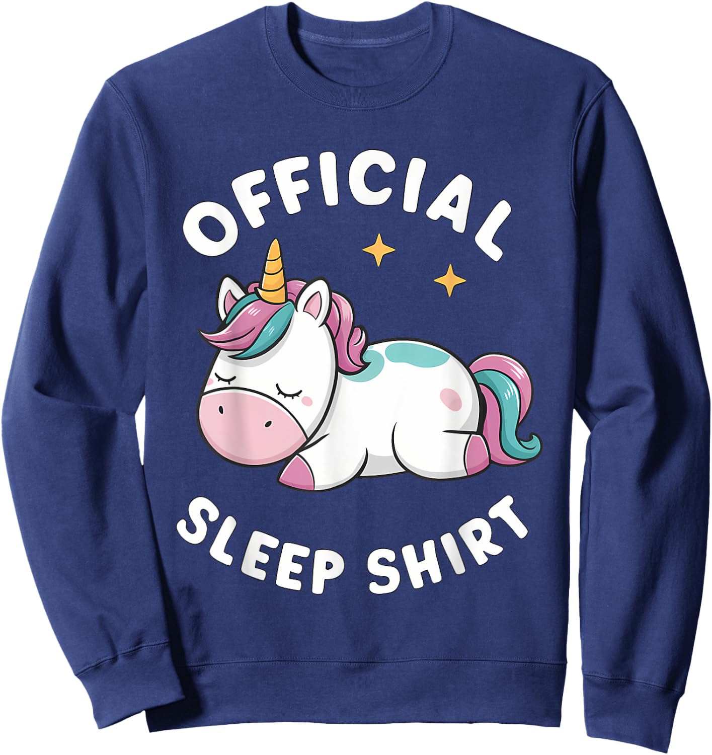 Official Sleep Shirt Unicorn Pajamas Nightgown Sweatshirt - Sweatshirt | Navy