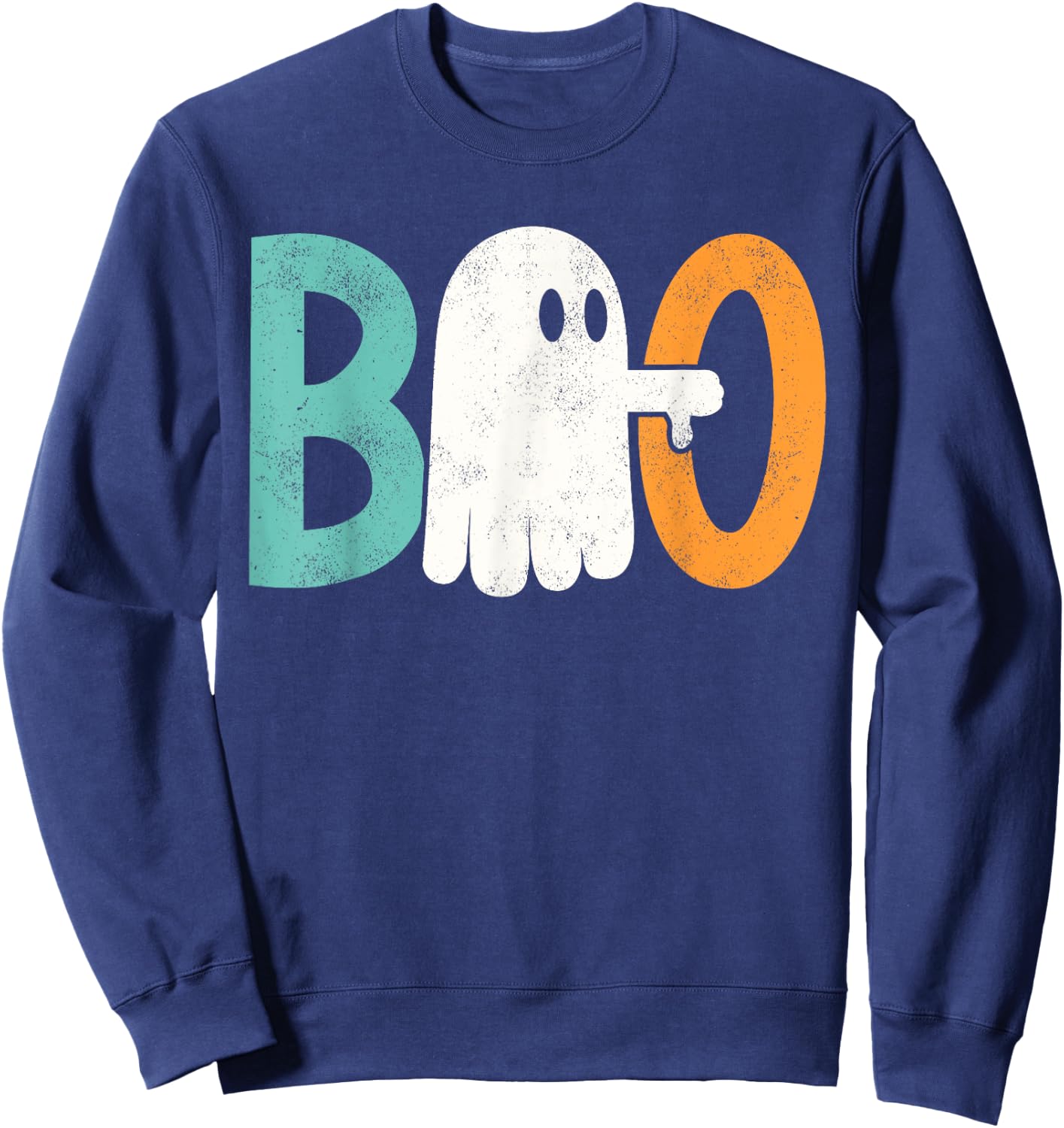 Funny Thumbs Down Boo Ghost Halloween Spooky Women Sweatshirt - Sweatshirt | Navy