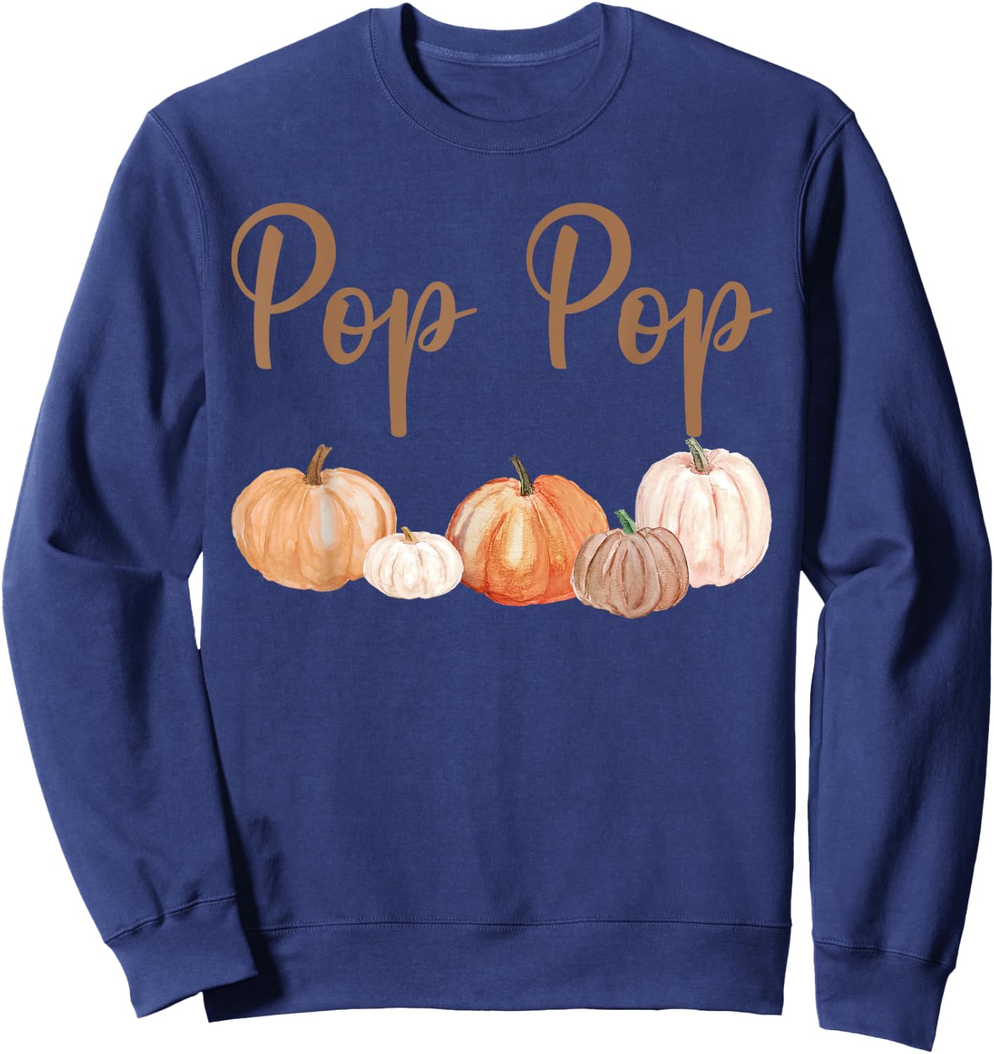 Pop Pop of Little Pumpkin First Birthday Autumn Pumpkin Sweatshirt - Sweatshirt | Navy