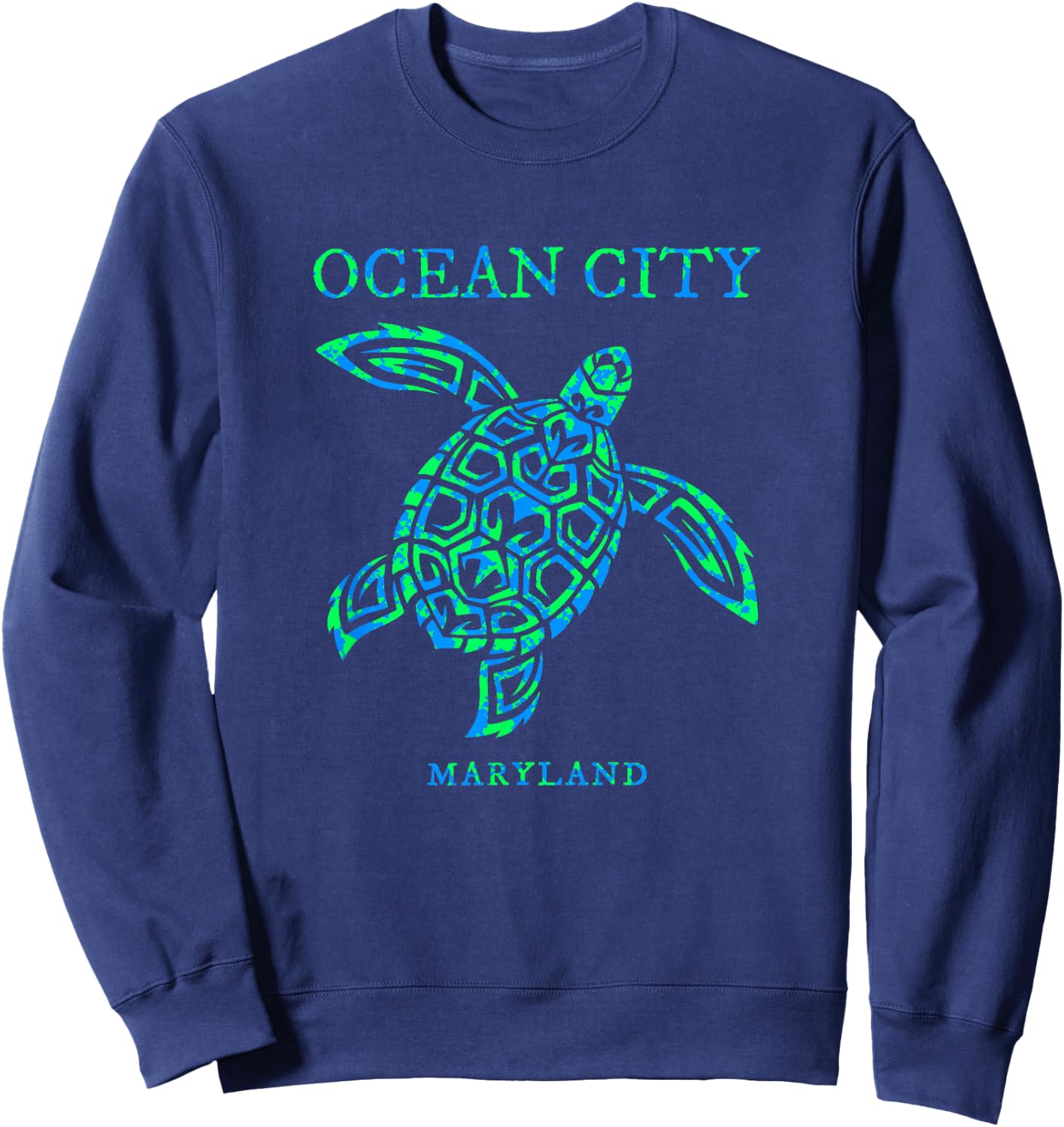 Ocean City Maryland Sea Turtle Souvenir Kids Sweatshirt - Sweatshirt | Navy