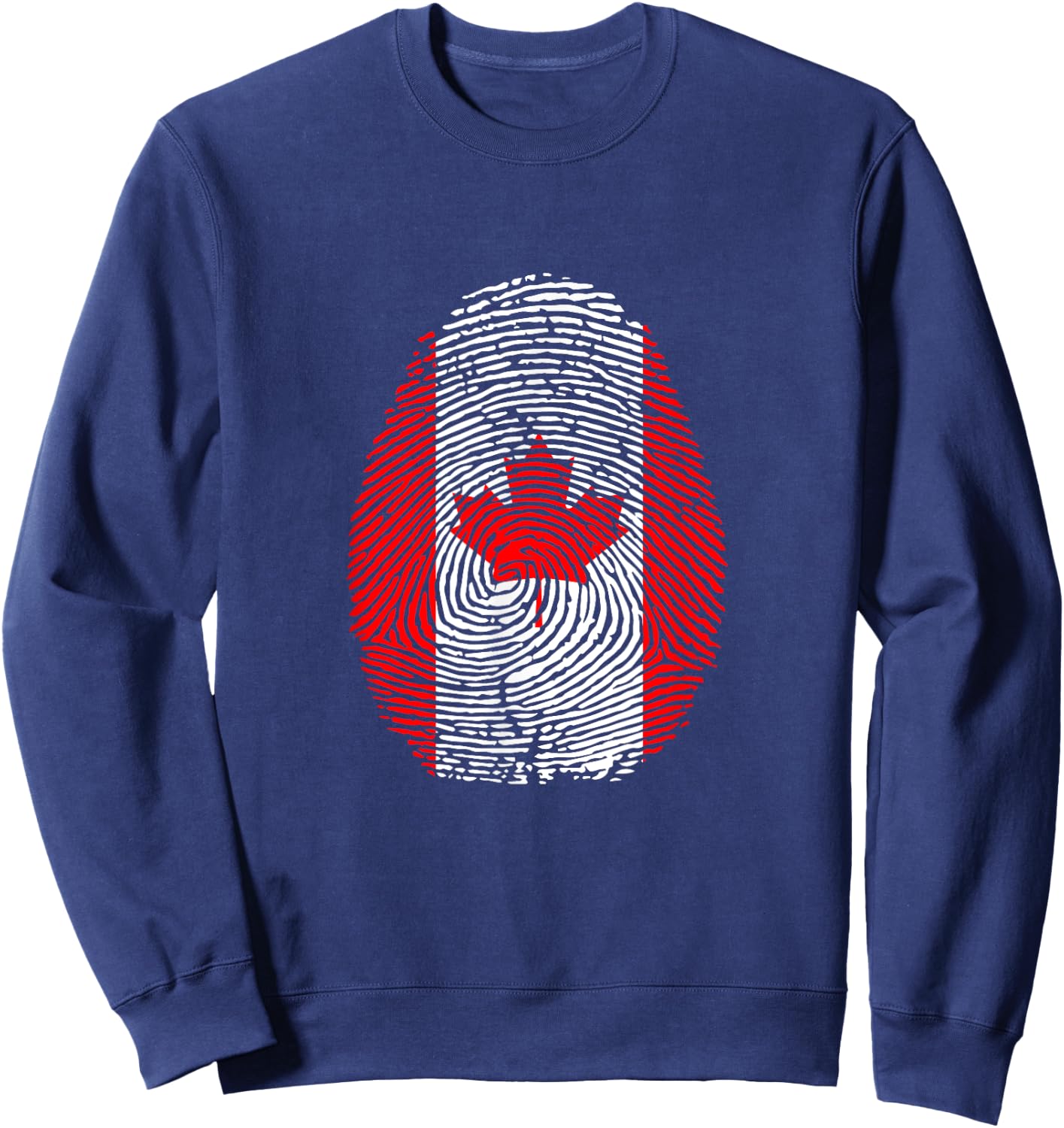 Funny it's in my DNA Canada flag Fingerprint Sweatshirt - Sweatshirt | Navy
