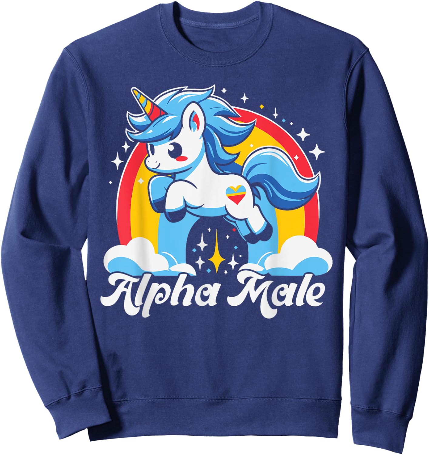 Unicorn Alpha Male Funny Unicorn Lover Sweatshirt - Sweatshirt | Navy