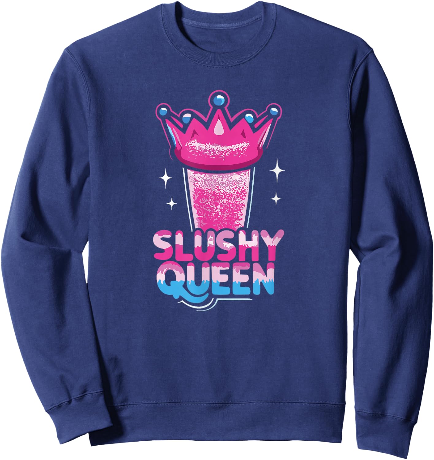 Slushy Queen Crowned in Frost Sweatshirt - Sweatshirt | Navy