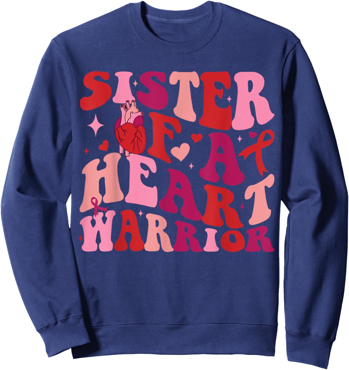 Sister Of A Heart Warrior Sweatshirt - Sweatshirt | Navy