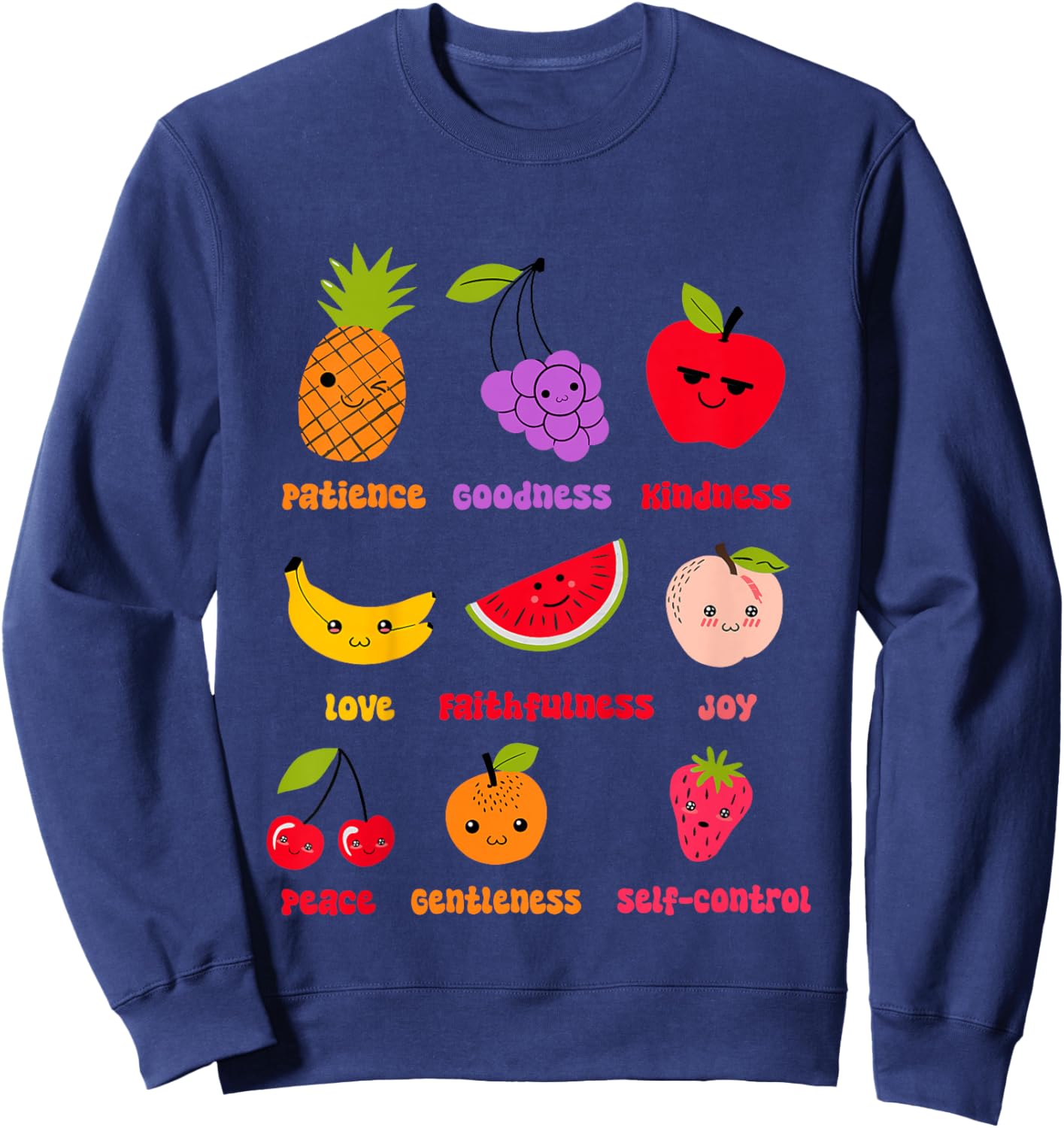 Christian Faith Religious Baby Fruits Fruit Of The Spirit Sweatshirt - Sweatshirt | Navy