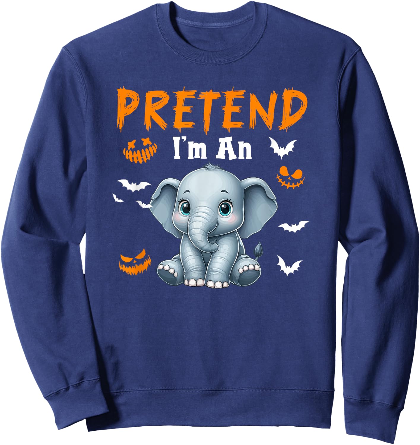 Pretend I'm An Elephant Halloween Costume Animal Lover Kids Sweatshirt - Sweatshirt | Navy