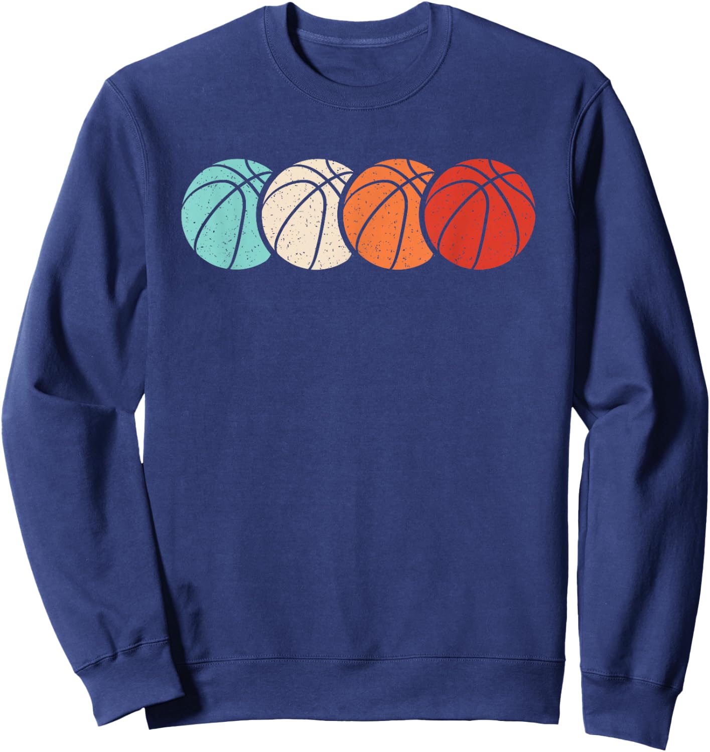 Retro Basketball Vintage Basketball Player Men Women Kids Sweatshirt - Sweatshirt | Navy