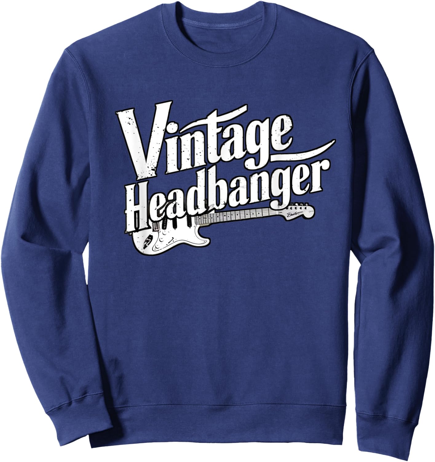 Vintage Headbanger 80's Heavy Metal Music Lovers Funny Sweatshirt - Sweatshirt | Navy