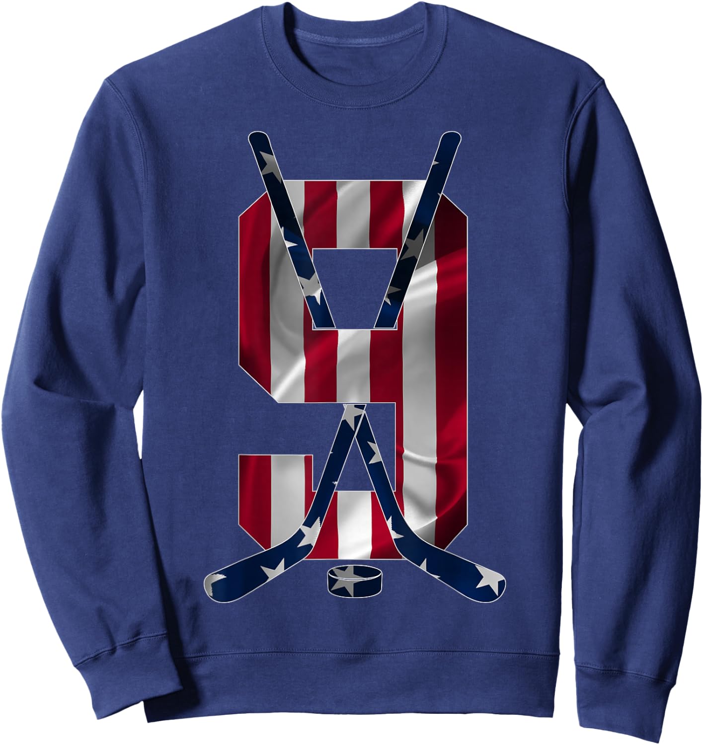 Number 9 Years Ice Hockey 9th Birthday Sweatshirt - Sweatshirt | Navy